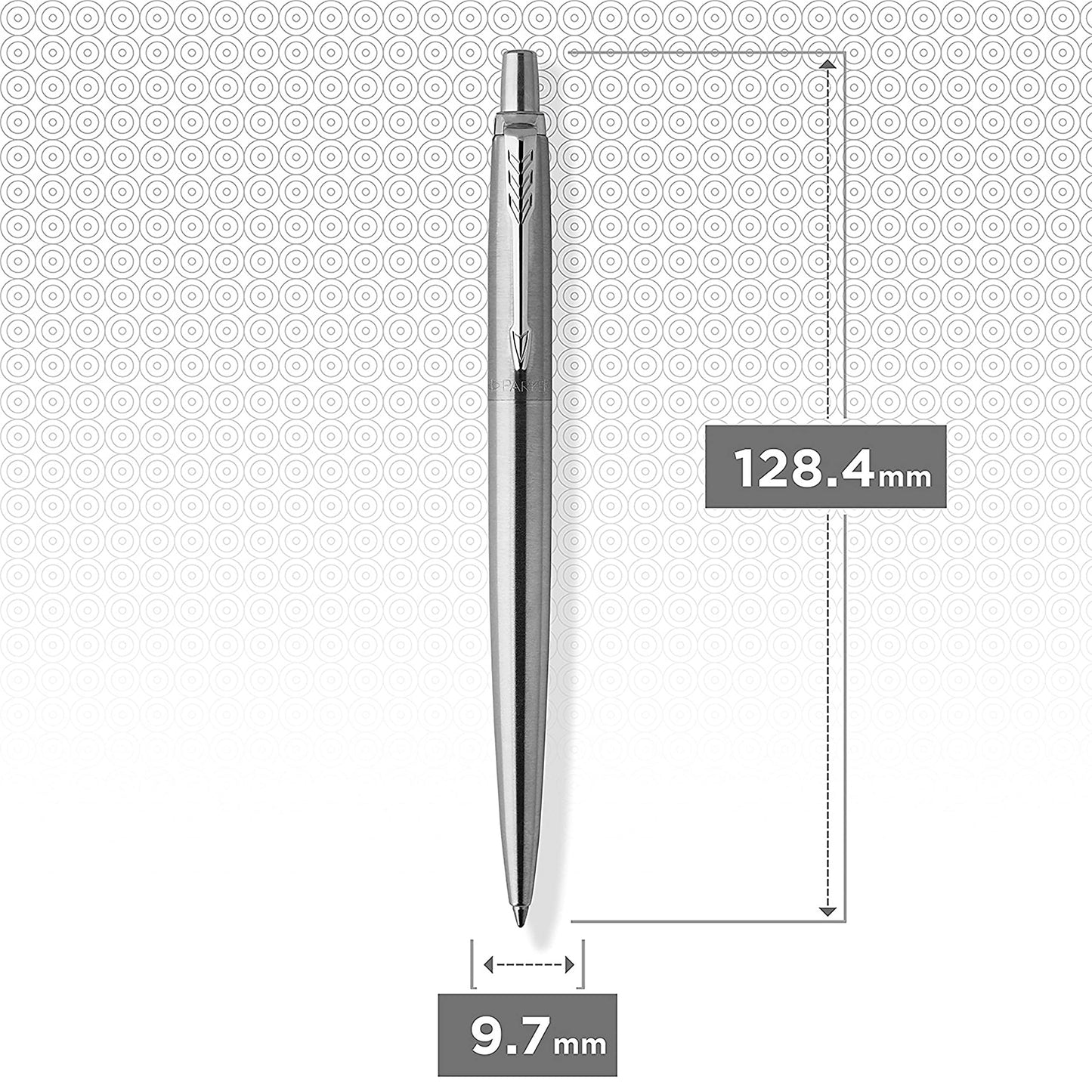 Parker Jotter Ballpoint Pen, Stainless Steel with Chrome Trim, Medium Point, Blue Ink - Smooth Writing, Sleek, Polished, Professional, Desk Essentials