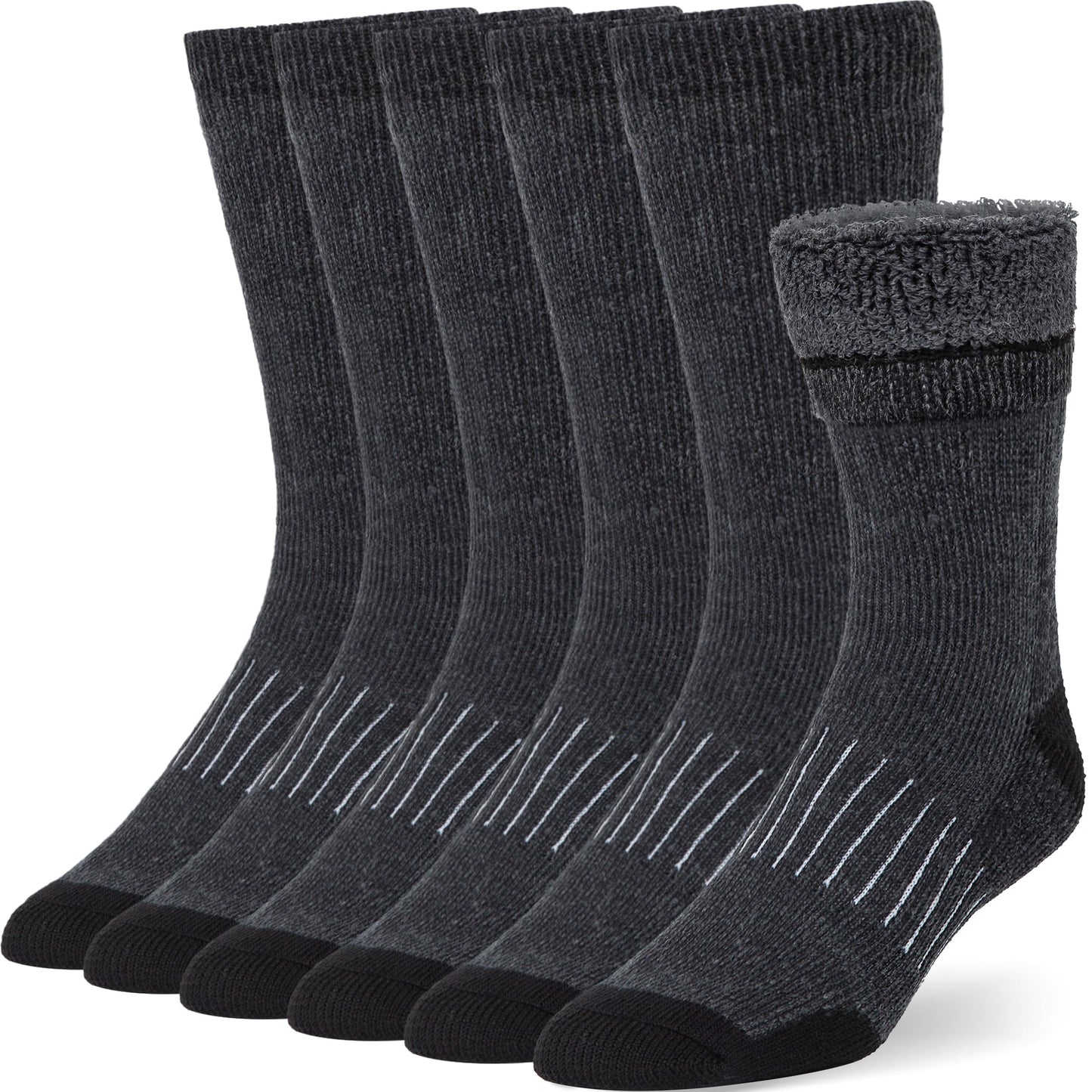 Buttons & Pleats Wool Socks for Men & Women Winter Warm Cozy Thermal Merino Boot Hiking Sock ML