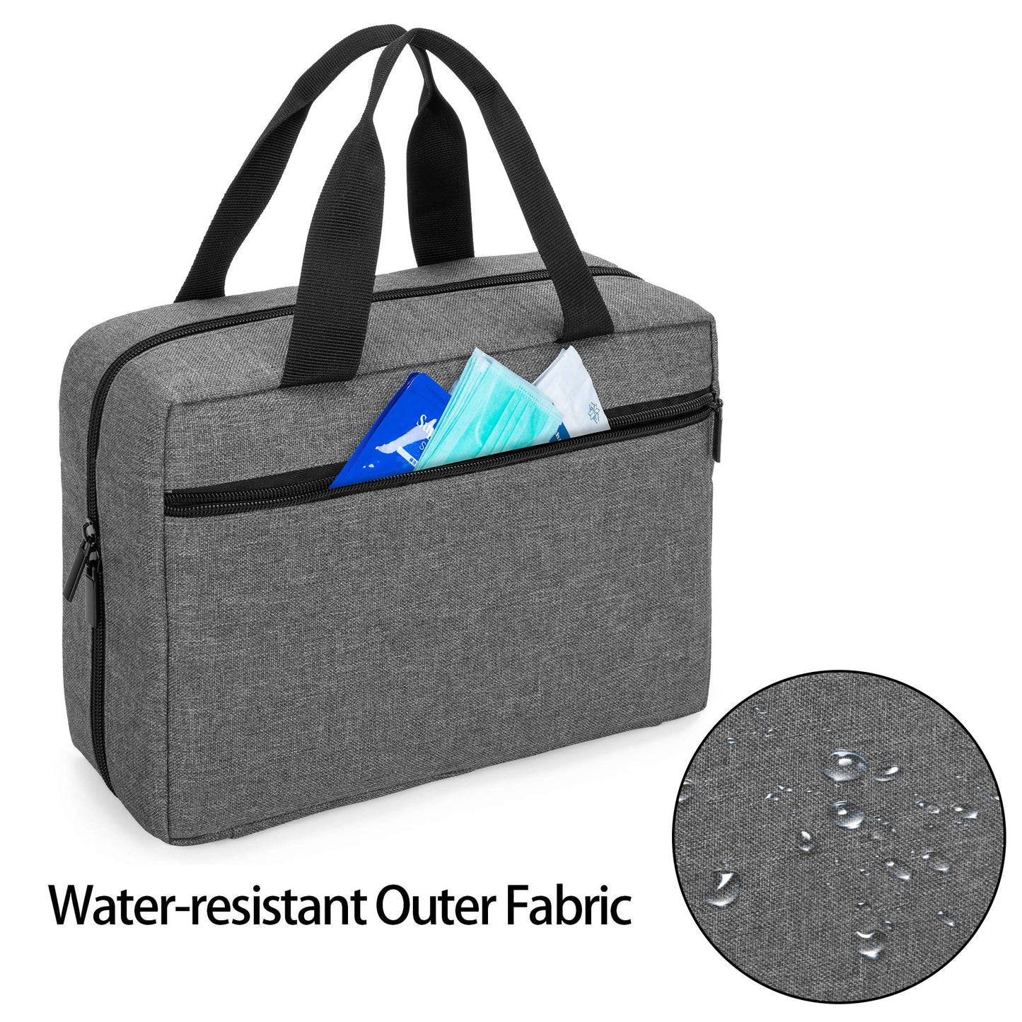 Trunab Small First Aid Kit Bag Empty Portable Emergency Kits Trauma Bag, Ideal for Car, Home, Camping and Hiking, Grey Bag Only