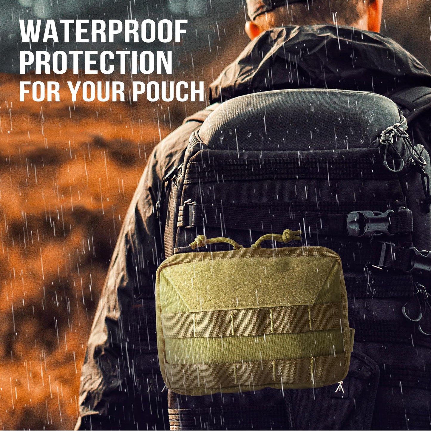 OneTigris MOLLE Pouch, Tactical Admin Pouch Belt EDC Tool Organizer Zippered Utility Waist Pack 7.5"x5"x2"(Green)