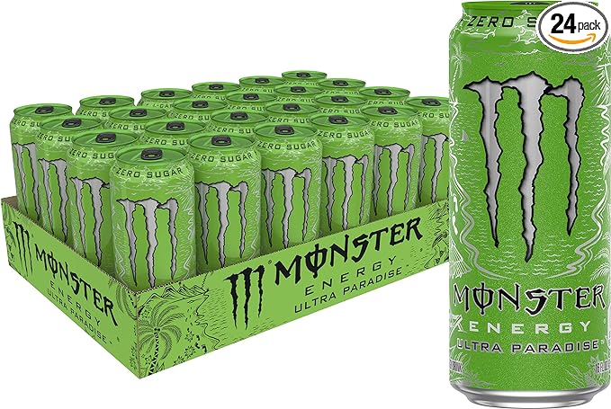 Monster Energy Ultra Paradise, Sugar Free Energy Drink, 16 Ounce (Pack of 24)