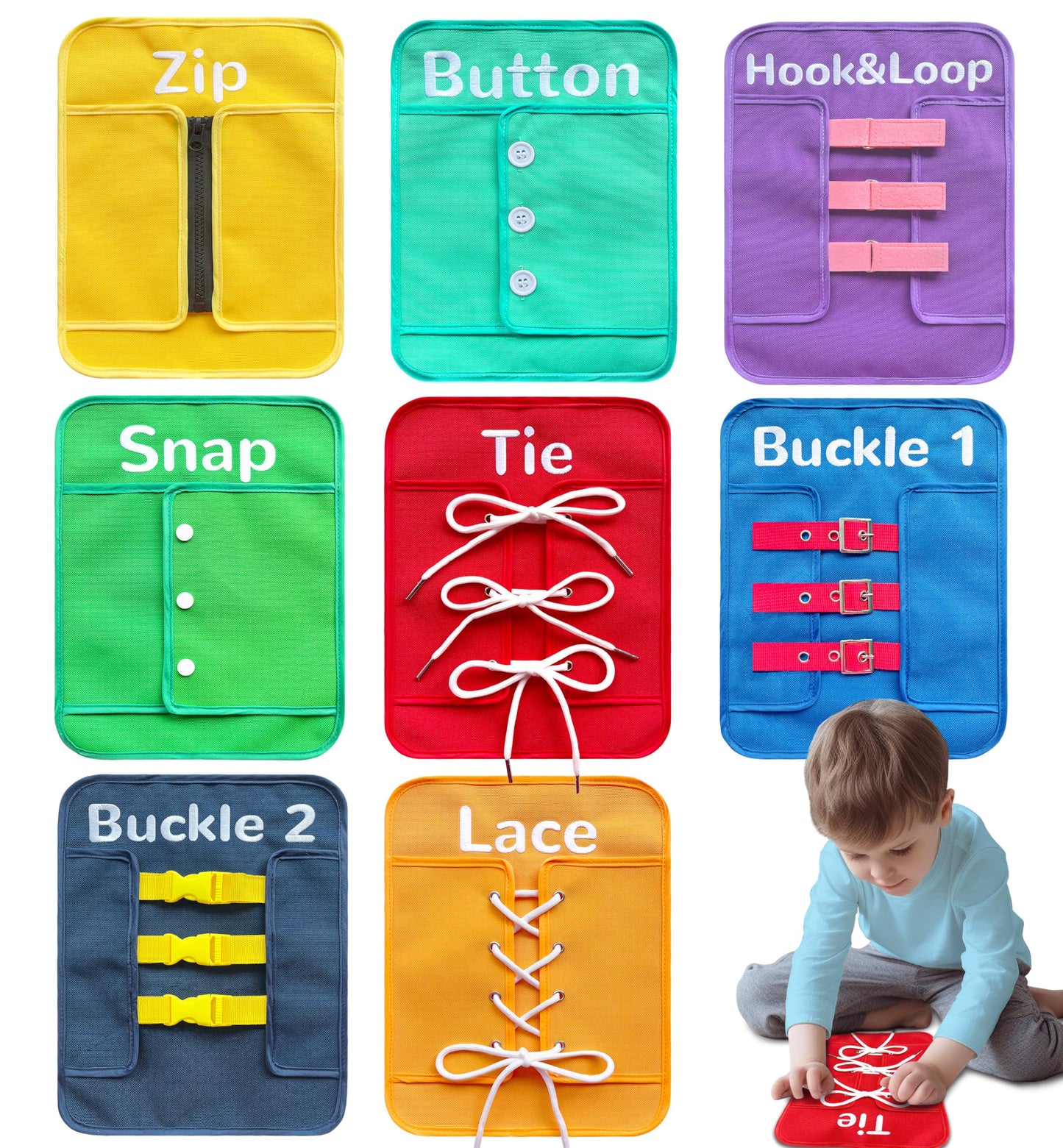 Craftstory Toddlers Montessori Busy Board for 3 4 5 Years Basic Life Skills, Sensory Toys for Boys Girls Preschool Clam Down Learning Activities