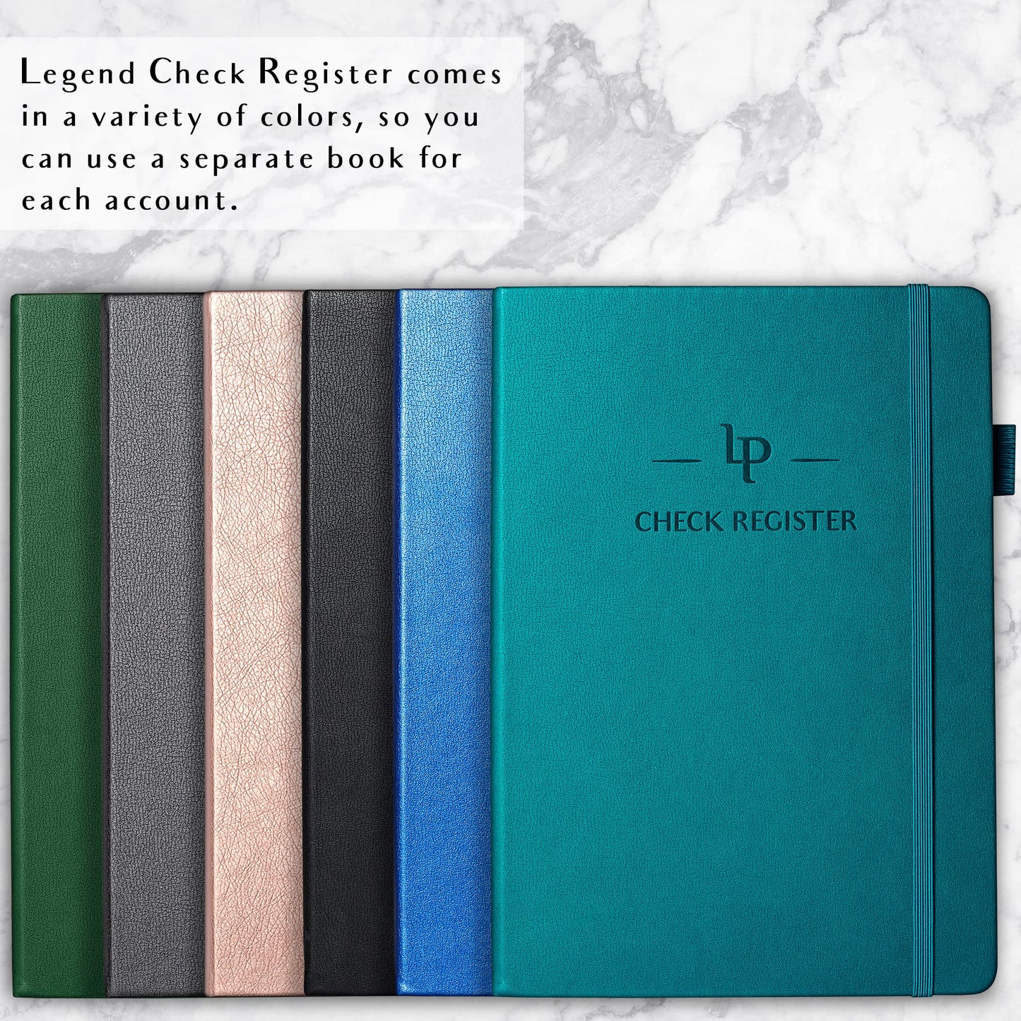 Legend Planner Check Register Book – Accounting Ledger Book for Small Business & Personal Use – Checkbook Register to Track Financial Transactions – Hardcover, 7x10″, 6300 Entries (Rose Gold)