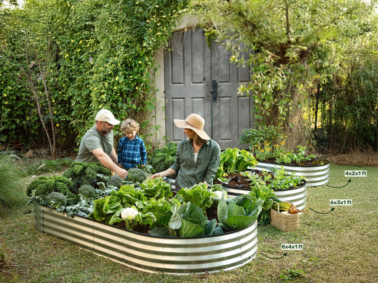 Plant & Plot Galvanized Raised Garden Beds Outdoor // 6×3×1 ft (2-Pack) Planter Raised Beds for Gardening, Vegetables, Flowers // Large Metal Garden Box // Patented Tool-Free Design (Silver)