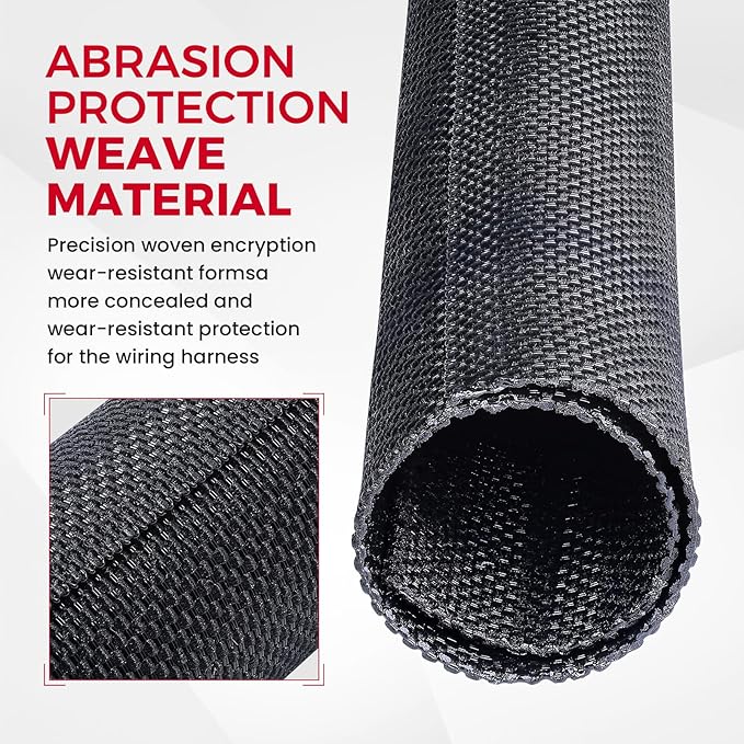 Sonoreboom Black-Braided-Wire-Loom, Mesh Woven Self Wrap Split Sleeving for Automotive Wires/Audio Video Cable/Multi-Cable Strings (1" - 16 Feet)