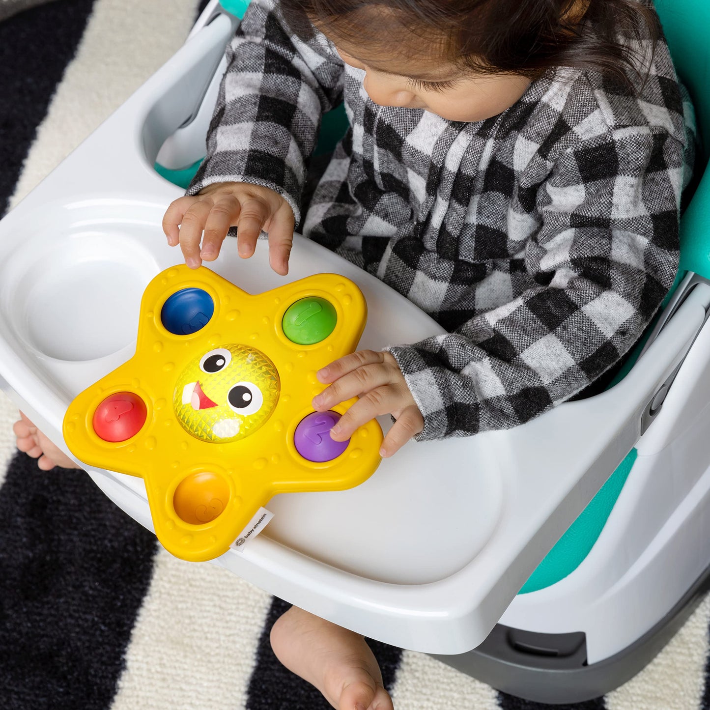 Baby Einstein Ocean Explorers Pop & Glow Starfish Light Up Sensory Popper Toy, Suction Toy for Highchair, for Babies Ages 6 Months and up