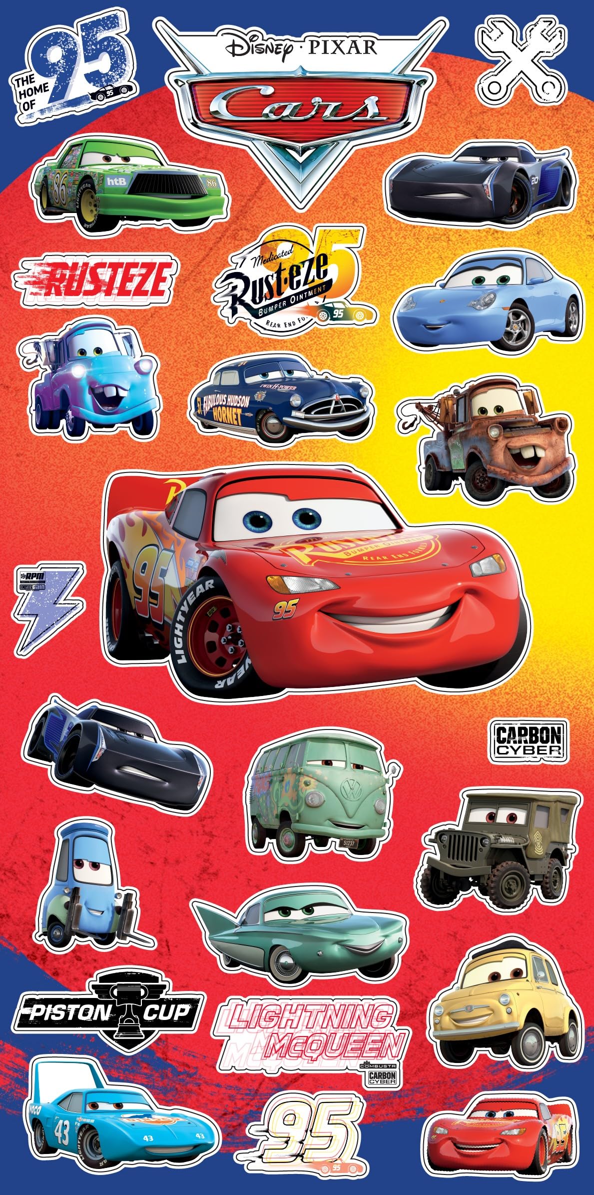 Disney Cars Pencil Holder Set - Bundle of Lightning McQueen Desk Organizer, Pencil Sharpener, Stickers, More | Cars School Supplies Stationery Pack