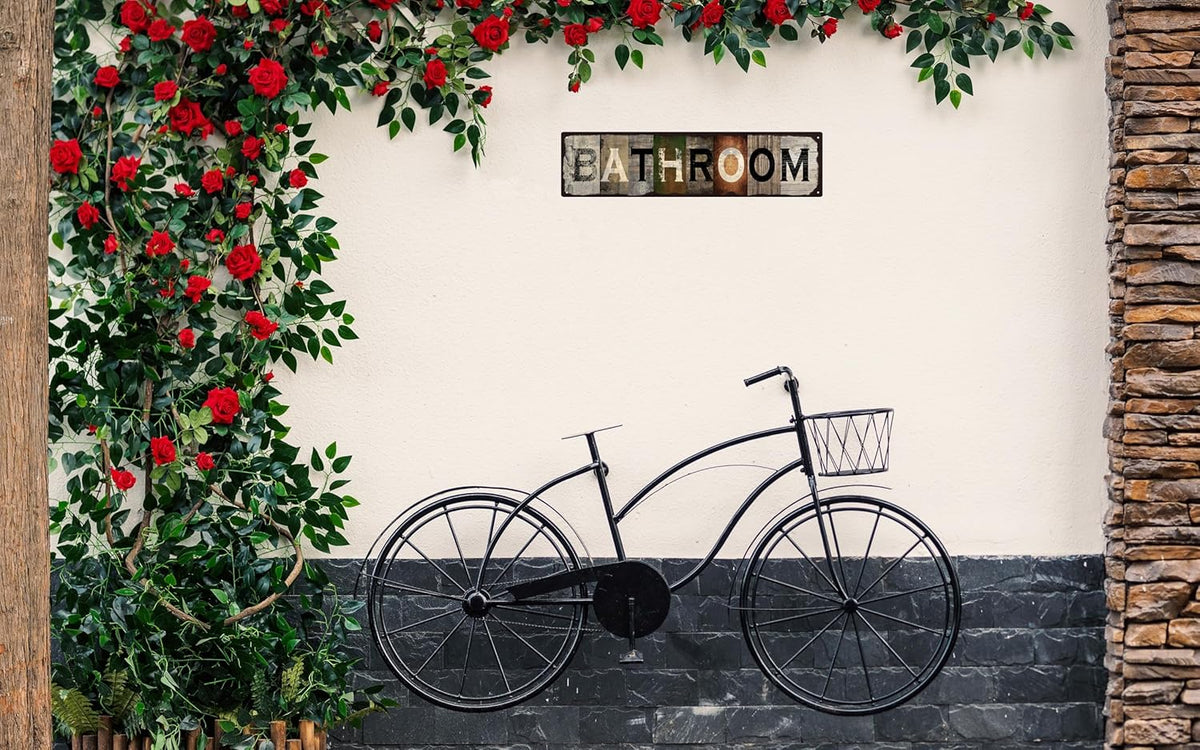Vintage Tin Sign Retro Metal Bathroom Signs Stylish Wall Art Plaques Gift for Home Decor Bathroom Kitchen and Gothic Wall Decor or as a Classic Poster 16x4 in