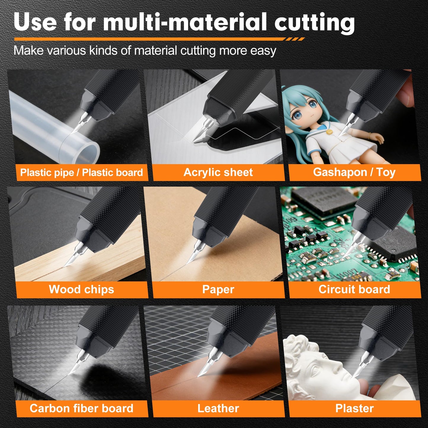 Ultrasonic Cutter, 40kHz High Precision Ultrasonic Cutting Knife, 30W Corded Ultrasonic Knife for Better Cooling, Effortless Support Removal Tool for Resin, Plastic, PCB, Leather, Hobby DIY Craft