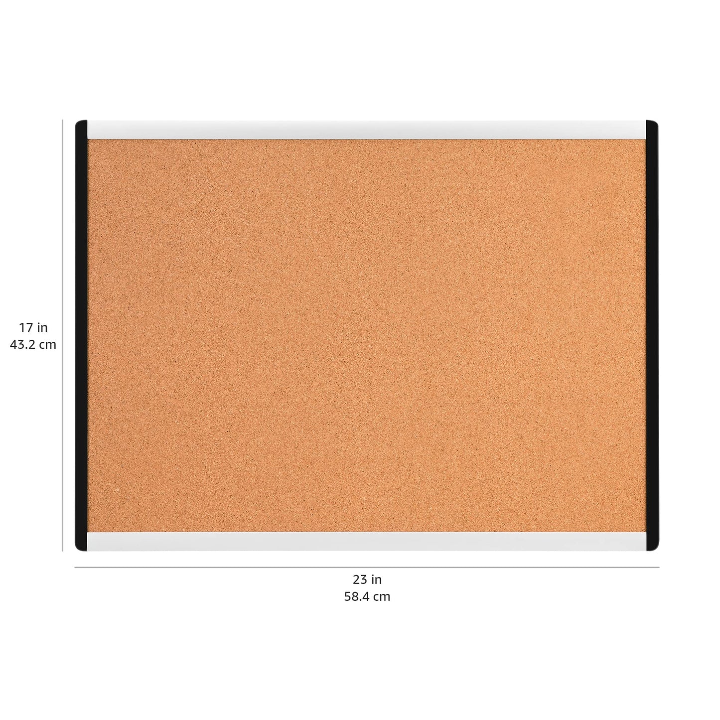 Amazon Basics Cork BulletinBoard, 23" x 17", Pin Board for Office & Home with Aluminum/Plastic Frame, 3 Pack