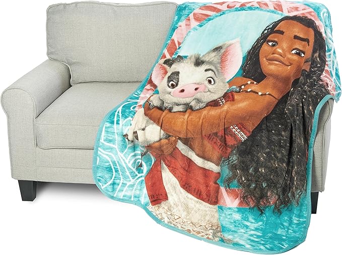 Disney's Moana, "Voyagers" Micro Raschel Throw Blanket, 46" x 60", Multi Color