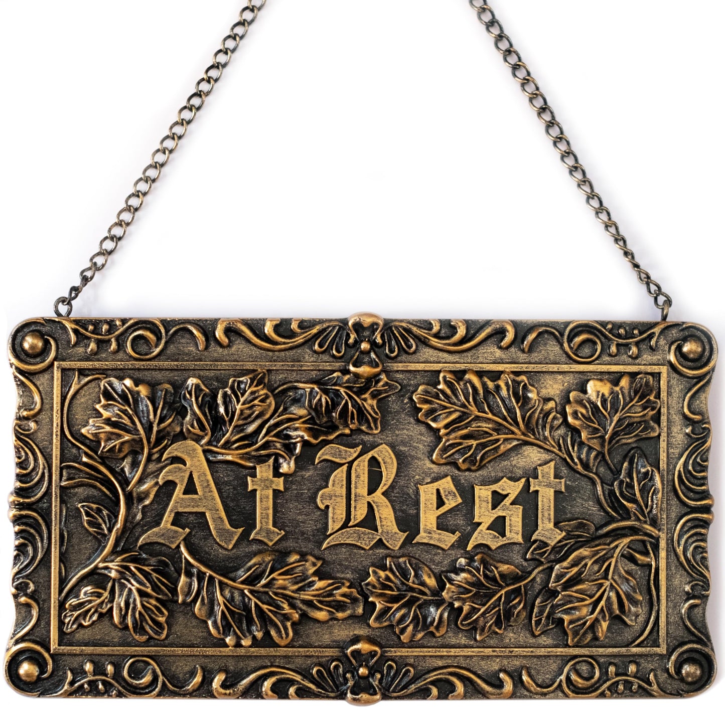 IRISVITA Gothic Decor, At Rest Sign, Dark Academia Decor, Goth Wall Art Hanging for Bedroom, Kitchen, Office, Victorian Coffin Plaque Wall Decor