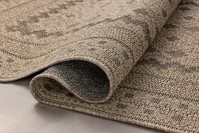 Loloi Chris Loves Julia Providence Collection PRC-06 Charcoal/Dove 8'-6" x 12', .12" Pile Height, Indoor/Outdoor Area Rug