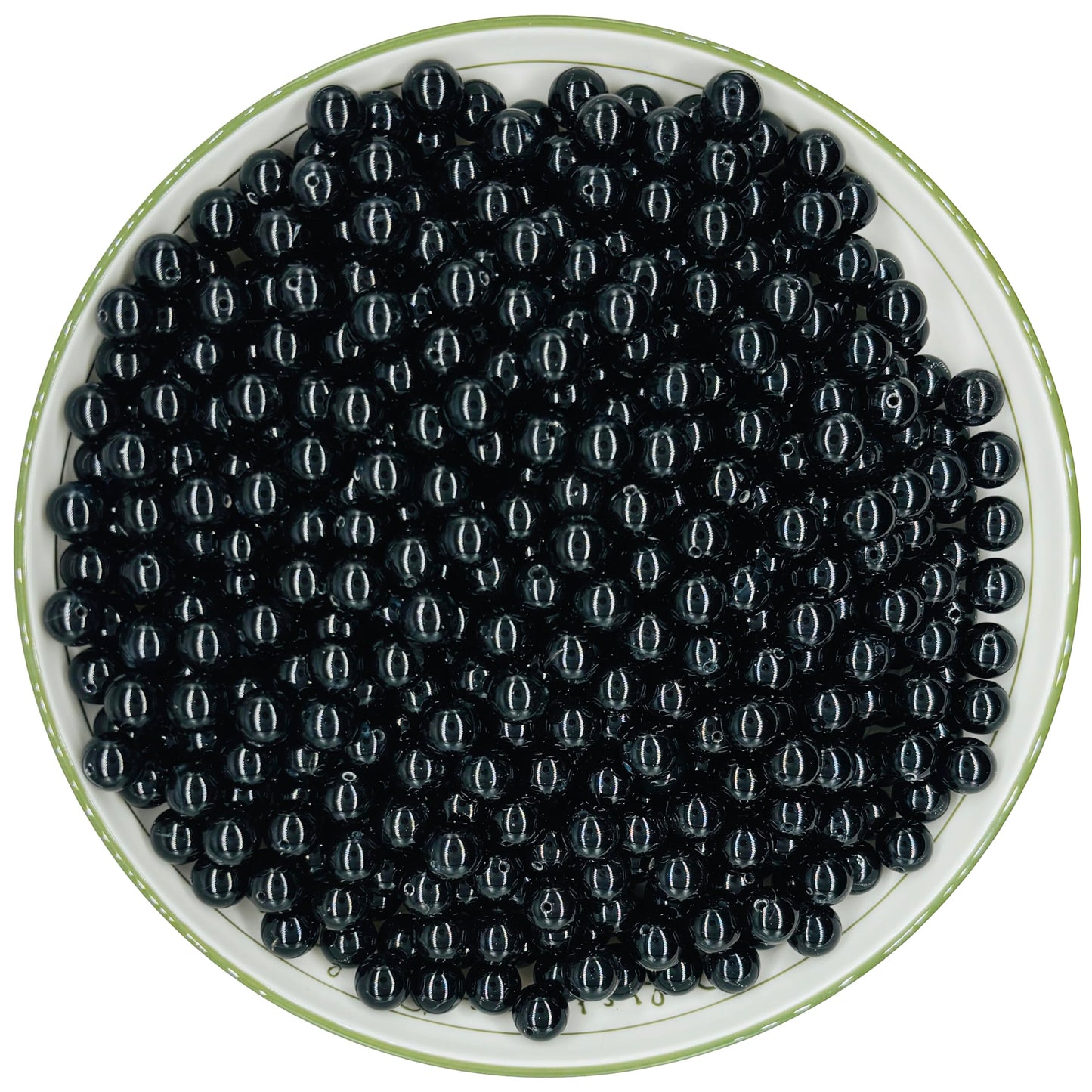 WHNKFB 8mm 50PCS Natural Black Onyx Round Beads, Smooth Polished Agate Loose Beads for Jewelry Making Craft - 4mm 6mm 8mm 10mm Options with Free Elastic Cord