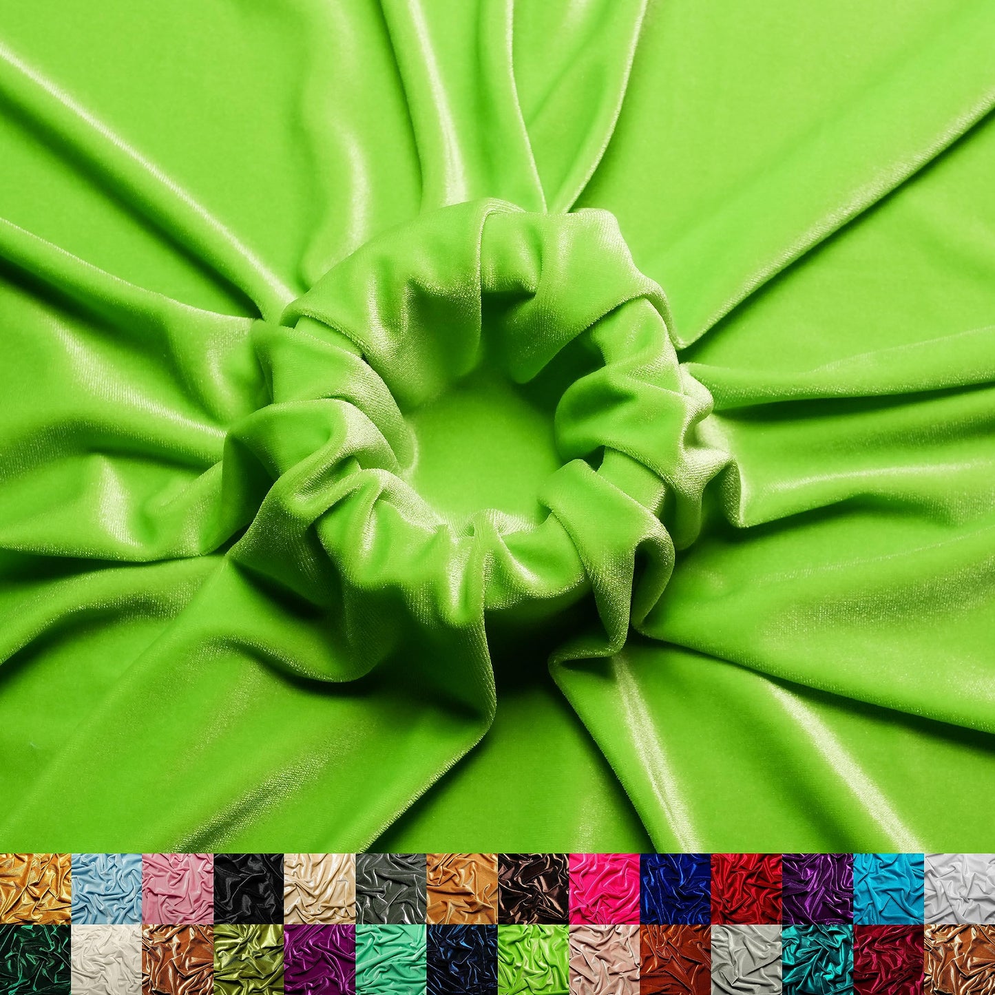 Ice Fabrics Stretch Velvet Fabric by The Yard - 60" Wide Soft Stretchy Fabric for Sewing Clothes, Apparel, Costume, Crafts - 90% Polyester 10% Spandex - Lime Green - 1 Yard
