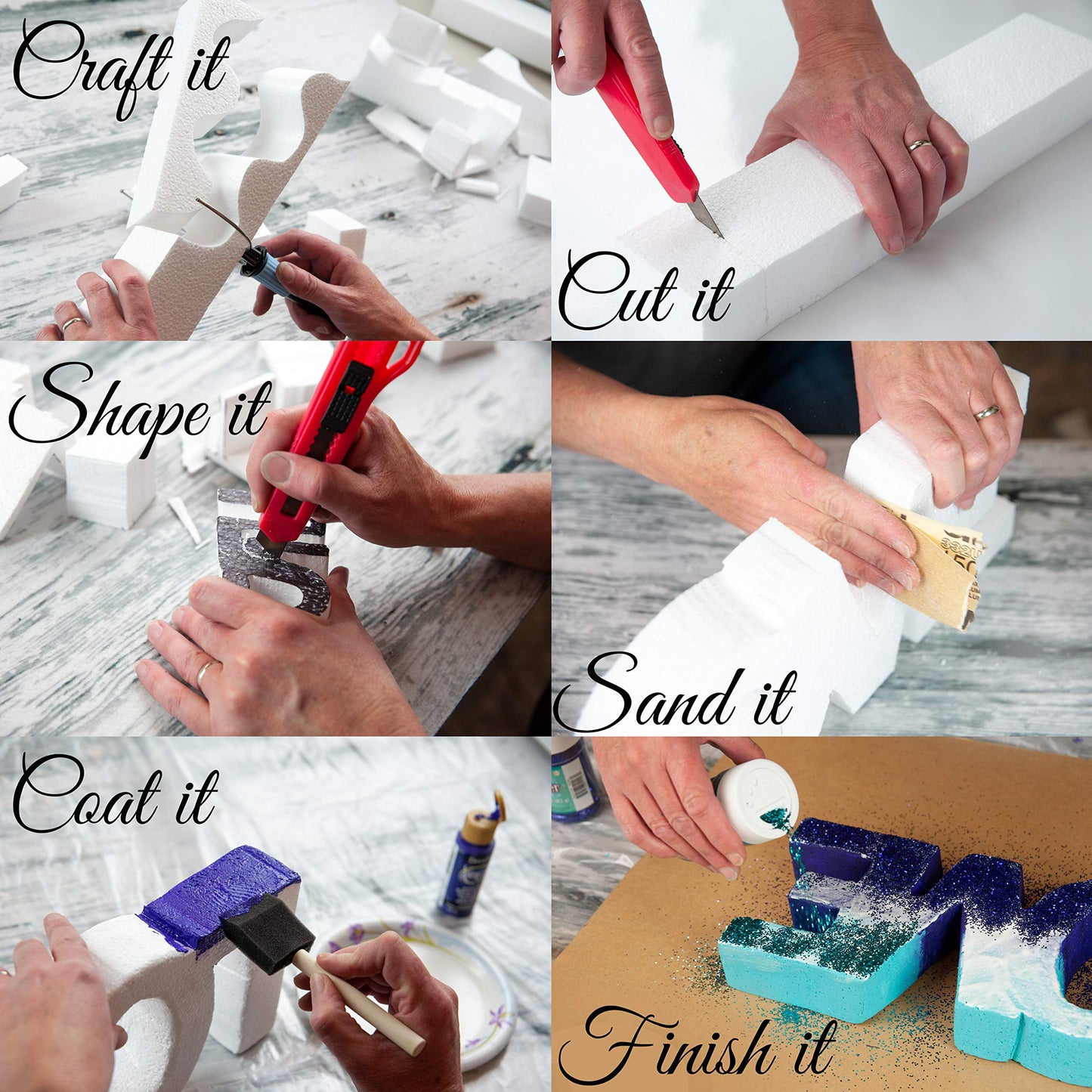 Silverlake 8x12x2 Craft Foam for Styrofoam Block Projects (3-Pack)