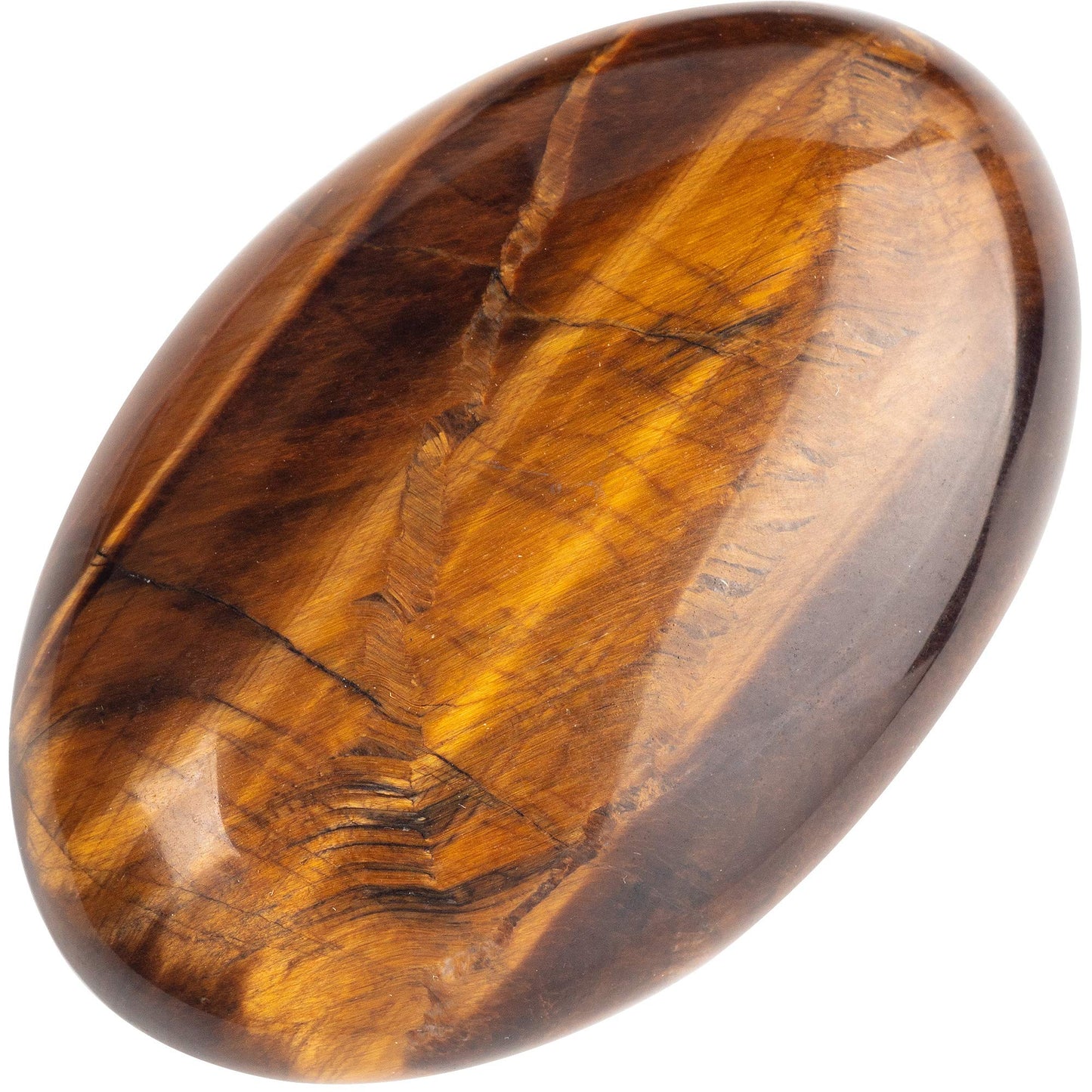 UFEEL Tiger's Eye Palm Stone Crystal Natural Chakra Reiki Polished Healing Love Oval Pocket Worry Stone Crystals for Anxiety Stress Relief Therapy