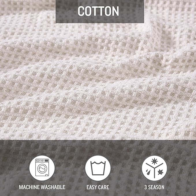 Eddie Bauer Blanket Soft Waffle Weave Bedding, Medium Weight Bedroom Decor, Softens Every Wash, Queen, White