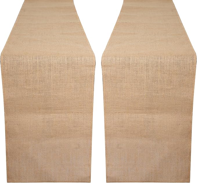 RAJRANG Jute Table Runner Long Burlap Roll Fabric for Party Dining Room Kitchen Wedding Fall Decoration (Natural, L-72 X W-12)