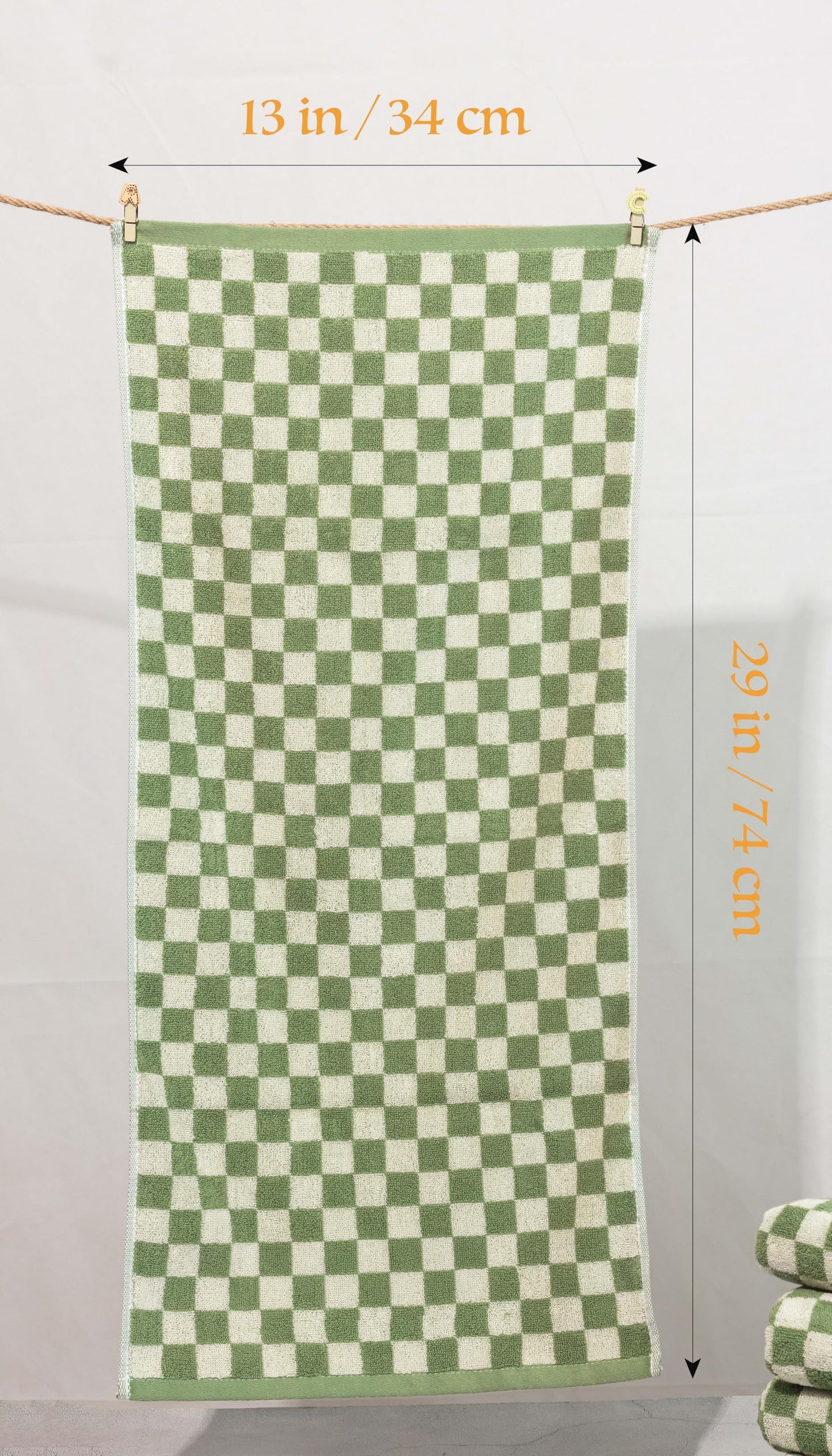 Madi-Cadi Hand Towels 5 Pack - Cotton Face Towels Soft, Absorbent, and Decorative Checkered Design for Bathroom, Kitchen, Gym, and Spa - 13 x 29 Inches for Any Occasion