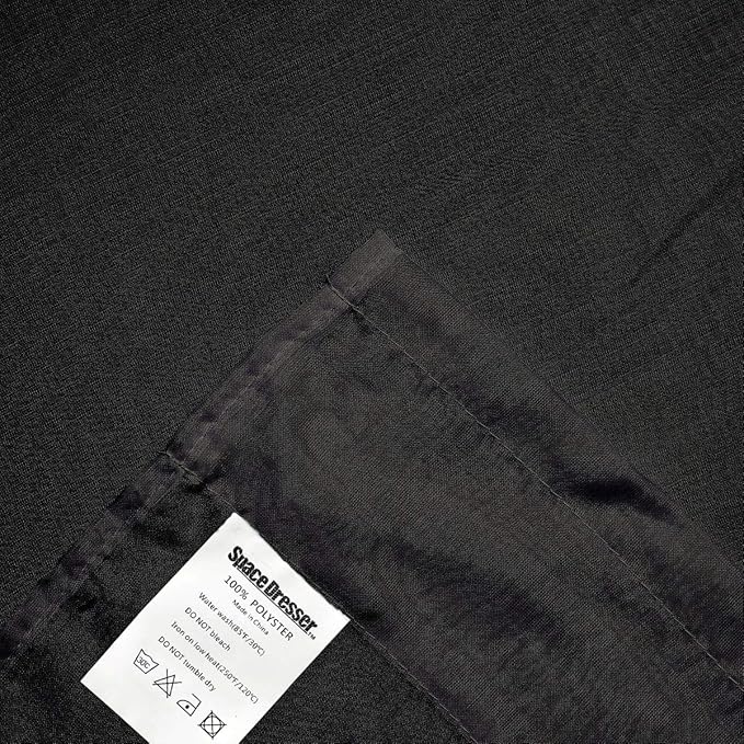 SpaceDresser Sheer Voile Window Treatment Rod Pocket Curtain Panels for Kitchen Bedroom Living Room Drapes Sunlight Filtering Privacy Semi Home Decor Assorted (Black, 52 W x 108 L)
