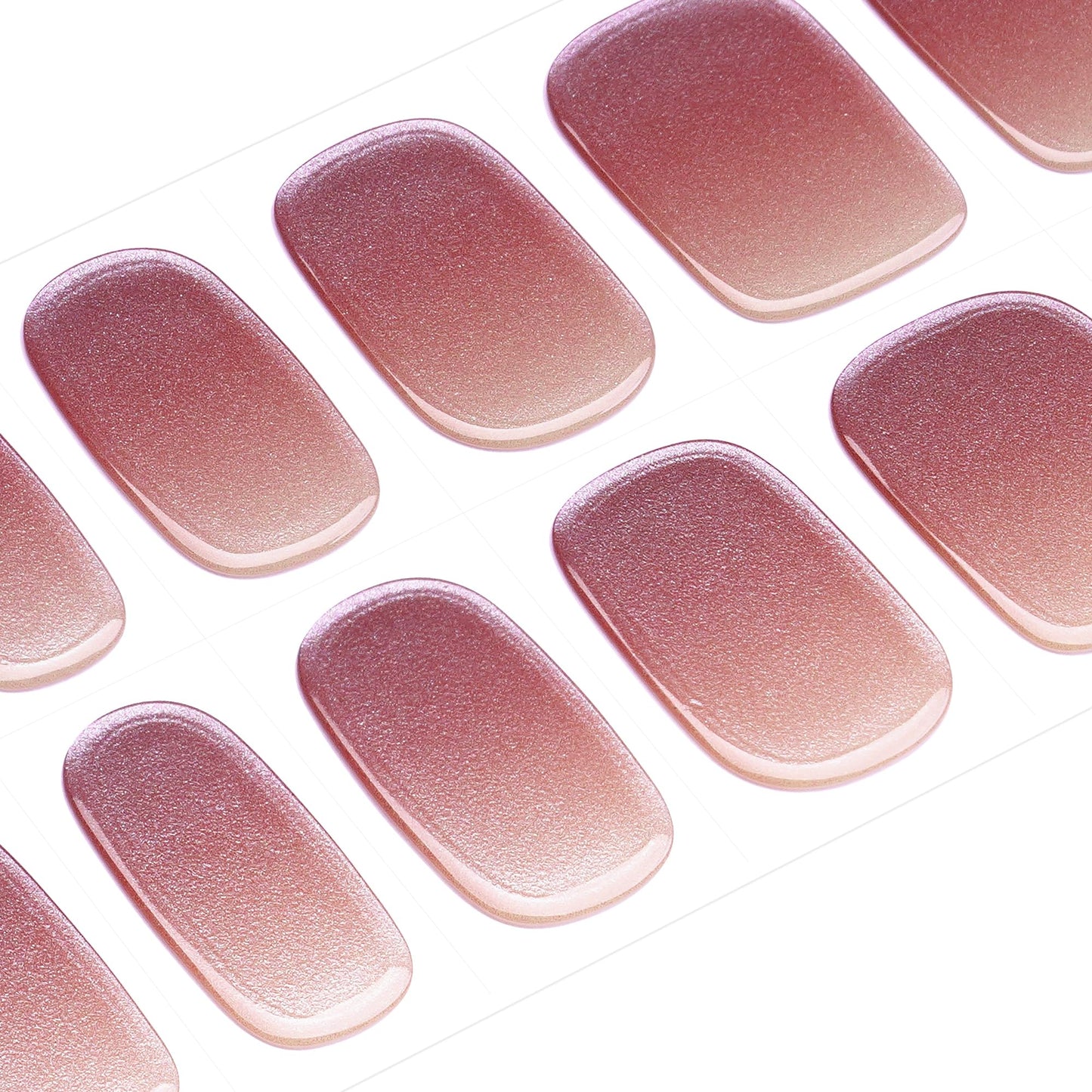 DANNI & TONI Semi Cured Gel Nail Strips Cinnamon Gradient Mirror Gel Nail Wraps 28 Stickers | Cinnamon Glow