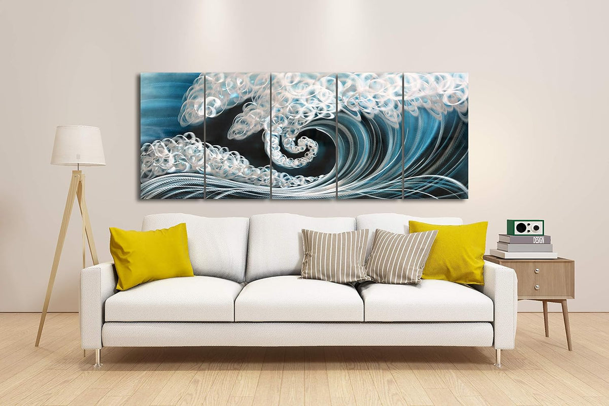 Yihui Arts Handmade Popular Sea Weaves Metal Wall Art Decor Nautical Artwork for Living Room Bedroom Bathroom Decor