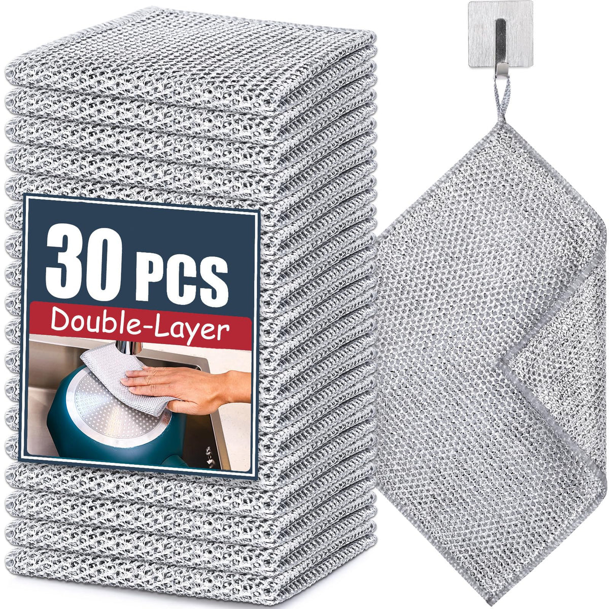 30 Pcs New Upgrade Steel Wire Dishcloth (30 Count)