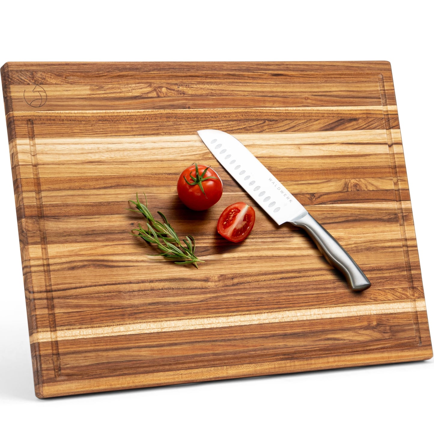 WALDWERK Large Teak Wood Cutting Board (24 x 18 x 1,2") - Solid Wood Cutting Board - Extra Large Teak Wood Chopping Board - Wooden Butcher Block for Kitchen
