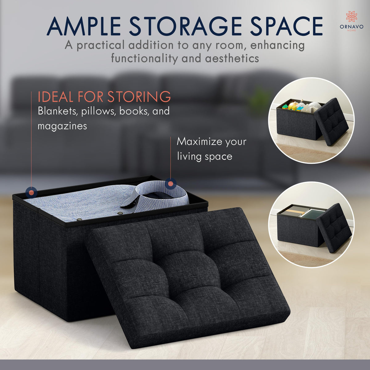 Small Rectangle Ottoman Set of 2