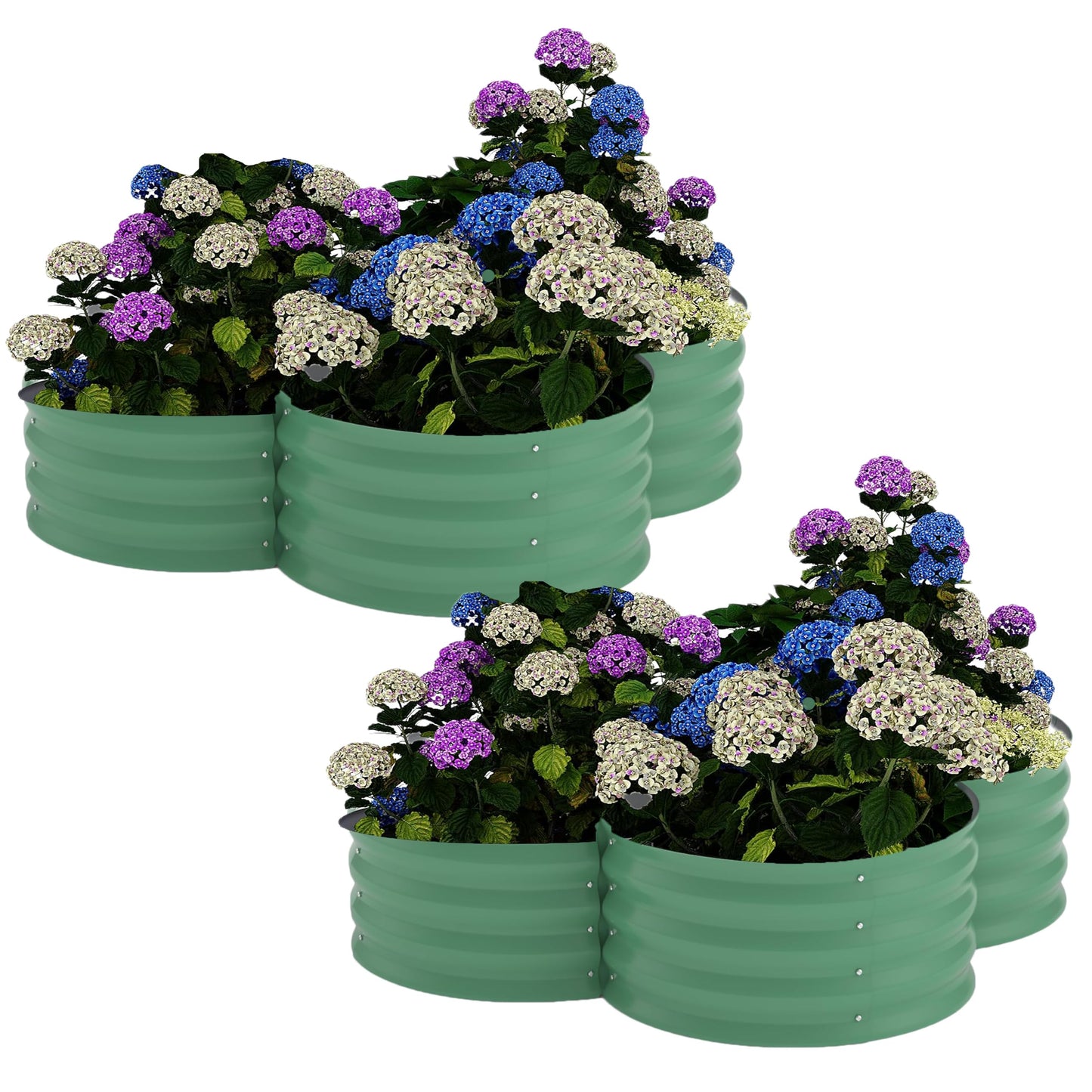 Garvee 2 Pack Galvanized Raised Garden Bed, Outdoor Planter Box with Open Base for Herbs, Veggies & Flowers. Rust-Resistant Raised Garden Beds, Ground-Connected Design for Deep Root Growth