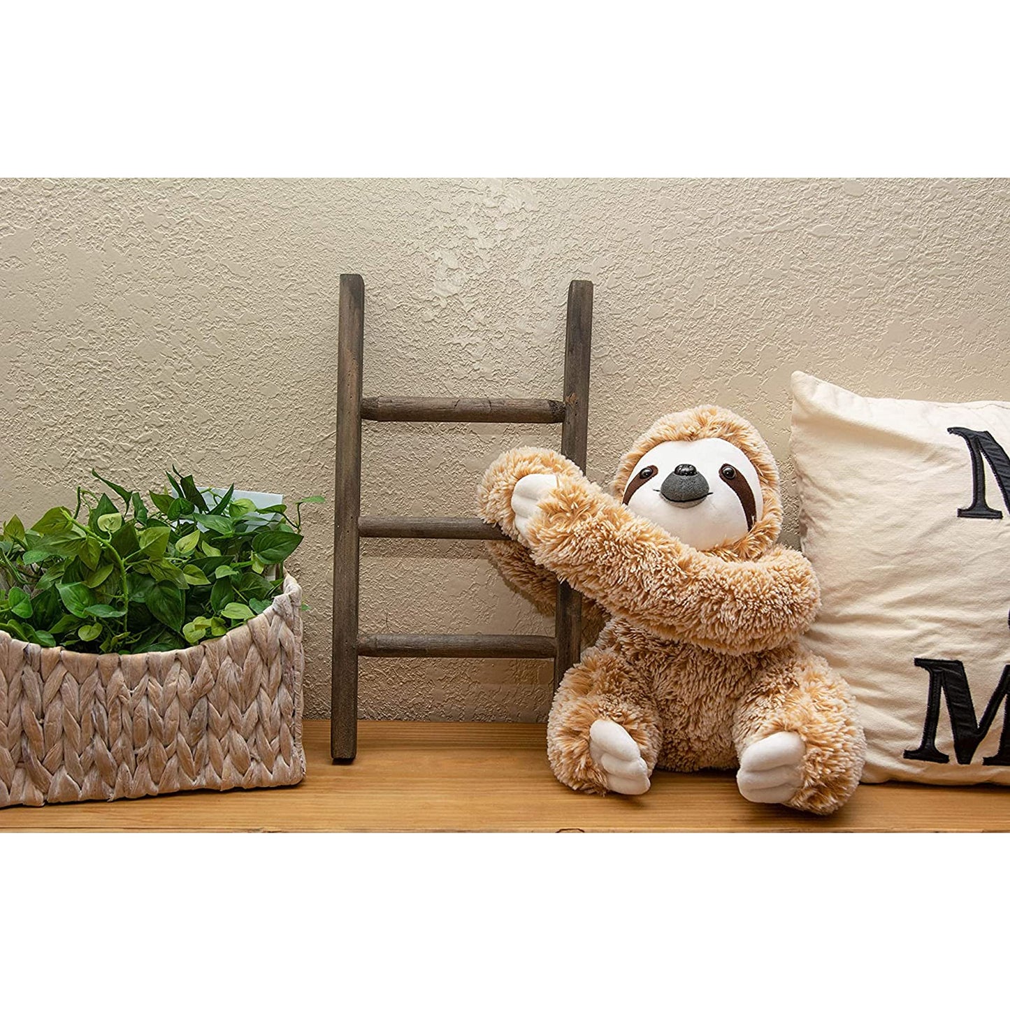 Realistic Sloth Stuffed Plush Toy Animal - Cuddly, Huggable, Silky Fur - Cute Brown Three Toed Sloth for Girlfriend Birthday Gift