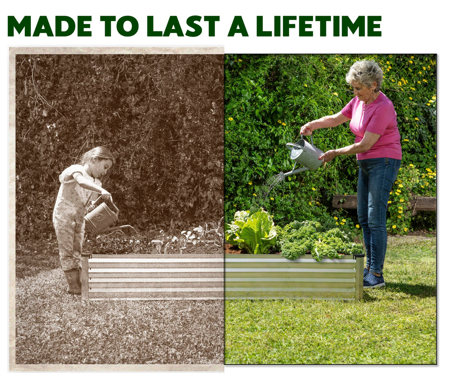 Plant & Plot Galvanized Raised Garden Beds Outdoor // 6×3×1 ft Planter Raised Beds for Gardening, Vegetables, Flowers // Large Metal Garden Box (Silver) // Patented Tool-Free Design