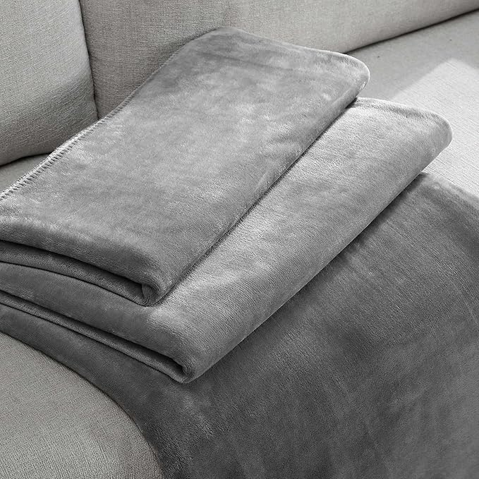 Calvin Klein - Twin Blanket, Super Soft Plush Bedding, Luxury Bed Blanket, Oeko-Tex Certified (Modern Reversible Solid Grey, Twin)