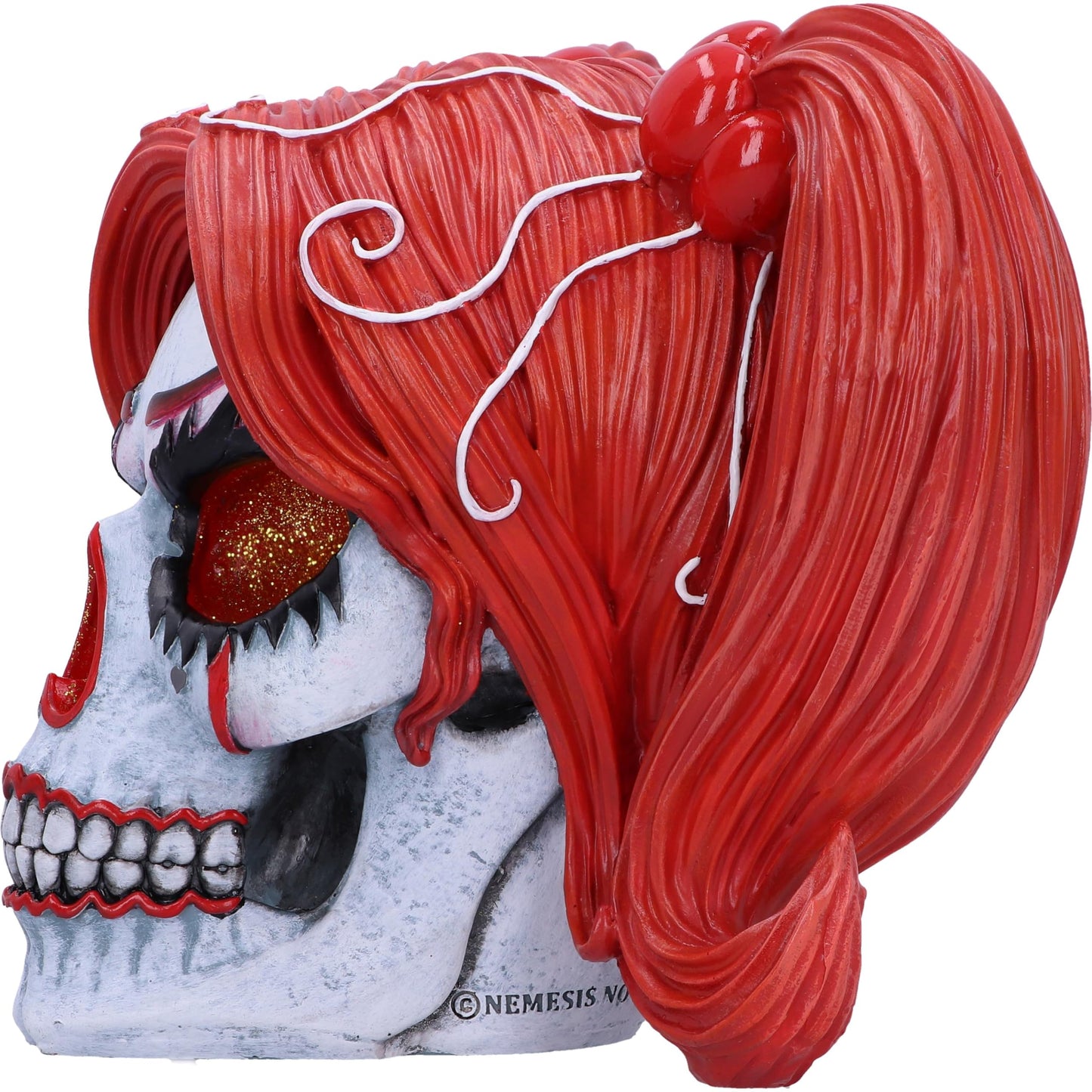 Nemesis Now Drop Dead Gorgeous Cackle and Chaos Clown Doll Skull, Hand-Painted Gothic Decor Collectible and Gift