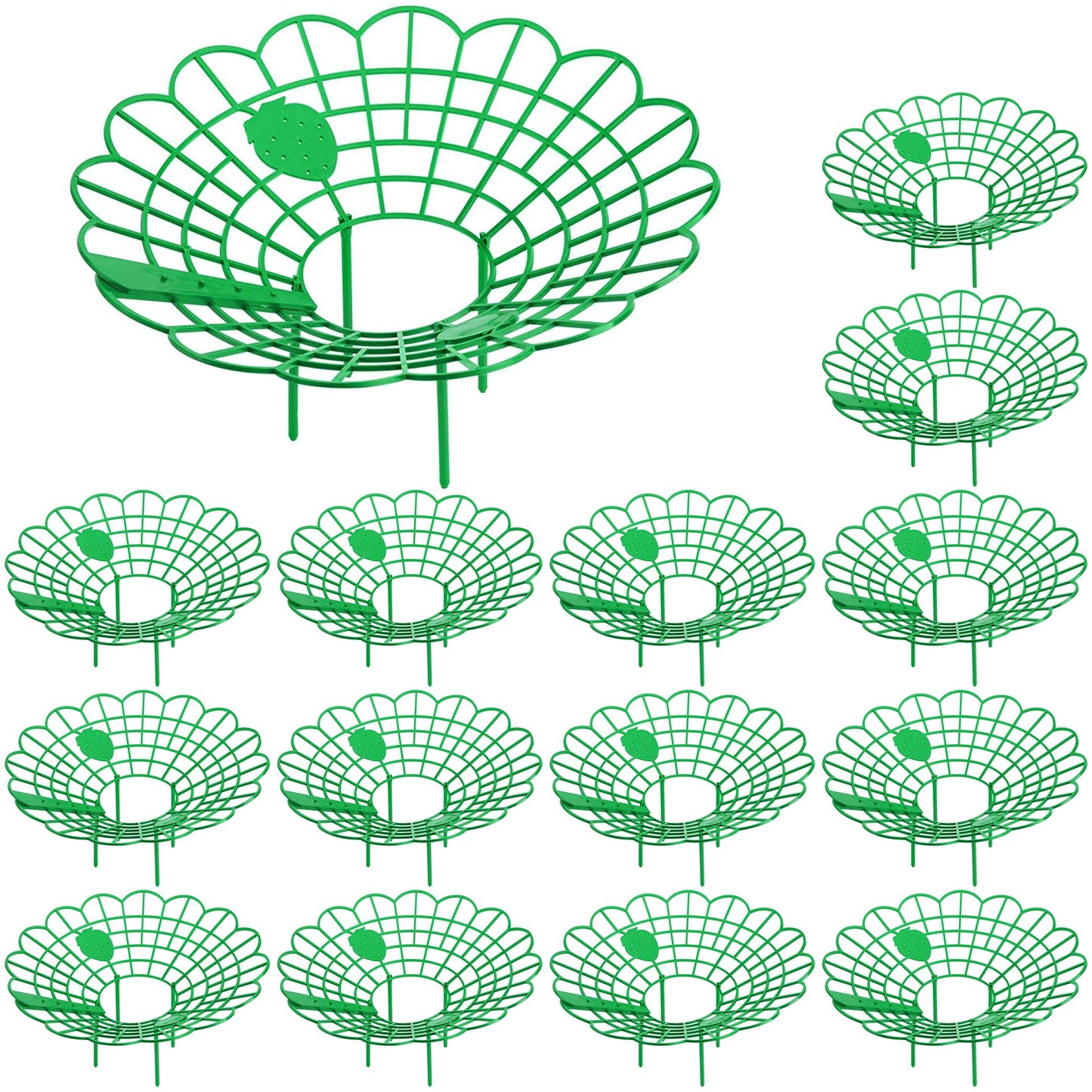 Iceyyyy 15 Pack Strawberry Plant Stand Supports-Strawberry Plant Support Stand Rack with 4 Support Feets-Growing Frame Holder Cage to Keep Berries Clean and Prevent Rot