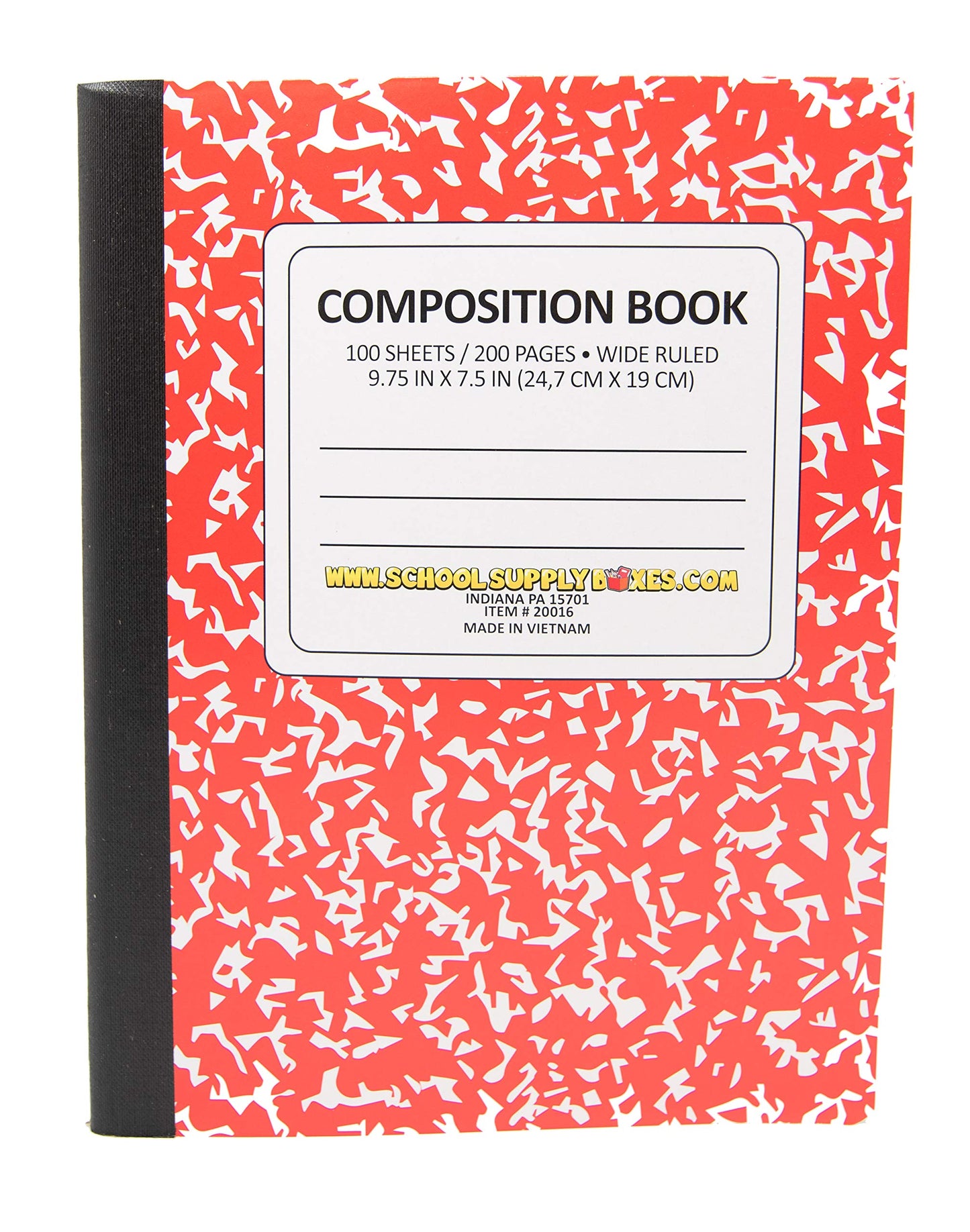 100 Sheet Composition Notebooks - School Supply Boxes - 5 Wide Ruled Writing Notebooks - 1 Black, 1 Red, 1 Green, 1 Blue, and 1 Yellow (Wide Ruled)