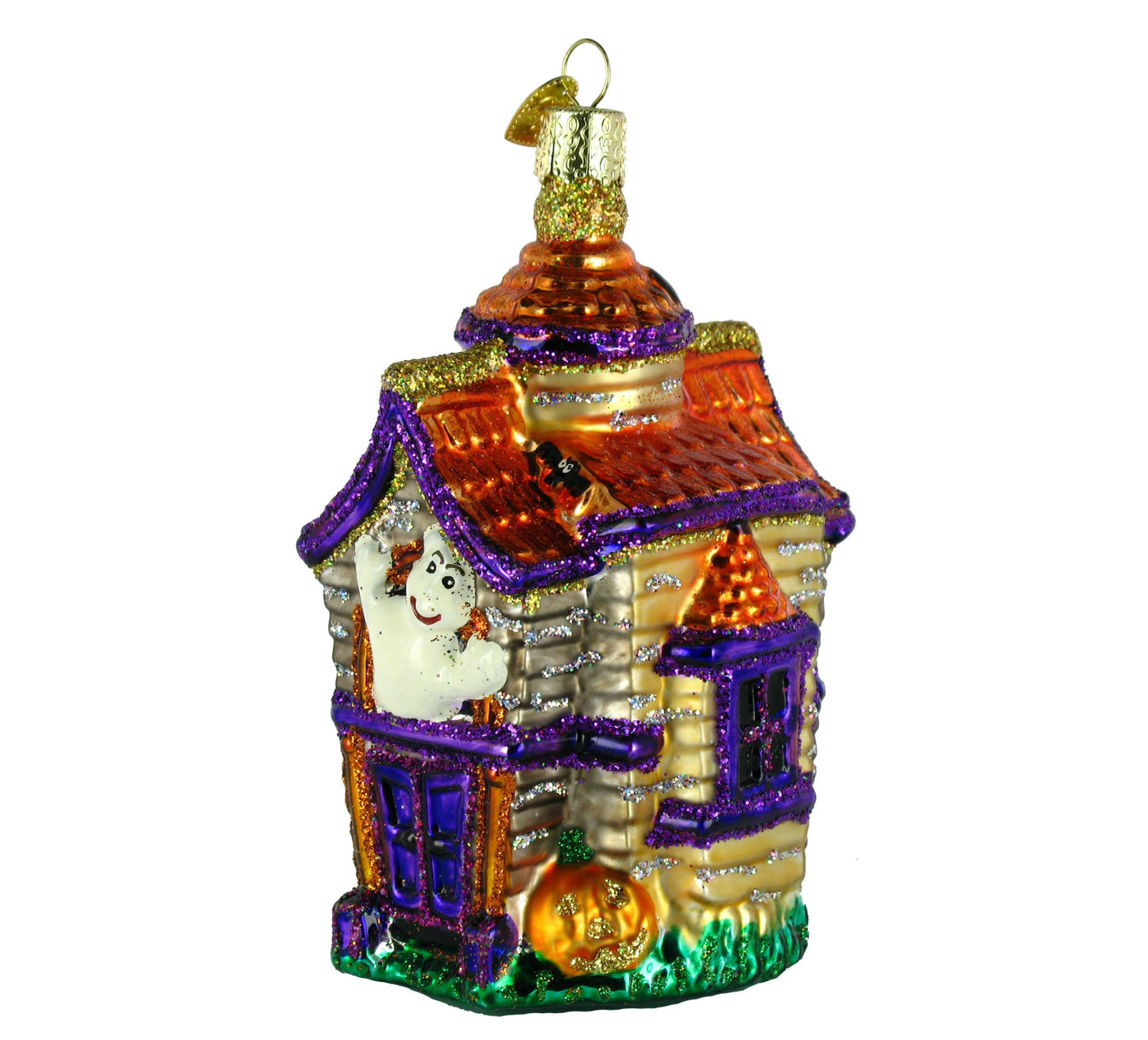 Old World Christmas Haunted House Glass Blown Ornament for Christmas Tree, Handcrafted Holiday Decoration, Halloween Collection