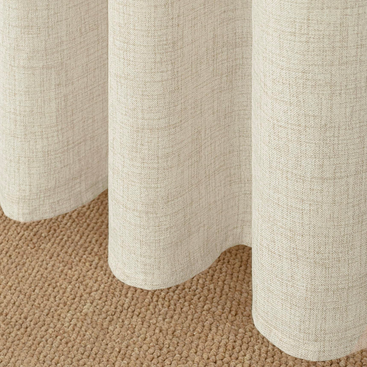 Linen Semi Sheer Curtains 30 X 48 Inch Length 2 Panels Set (2 Count)