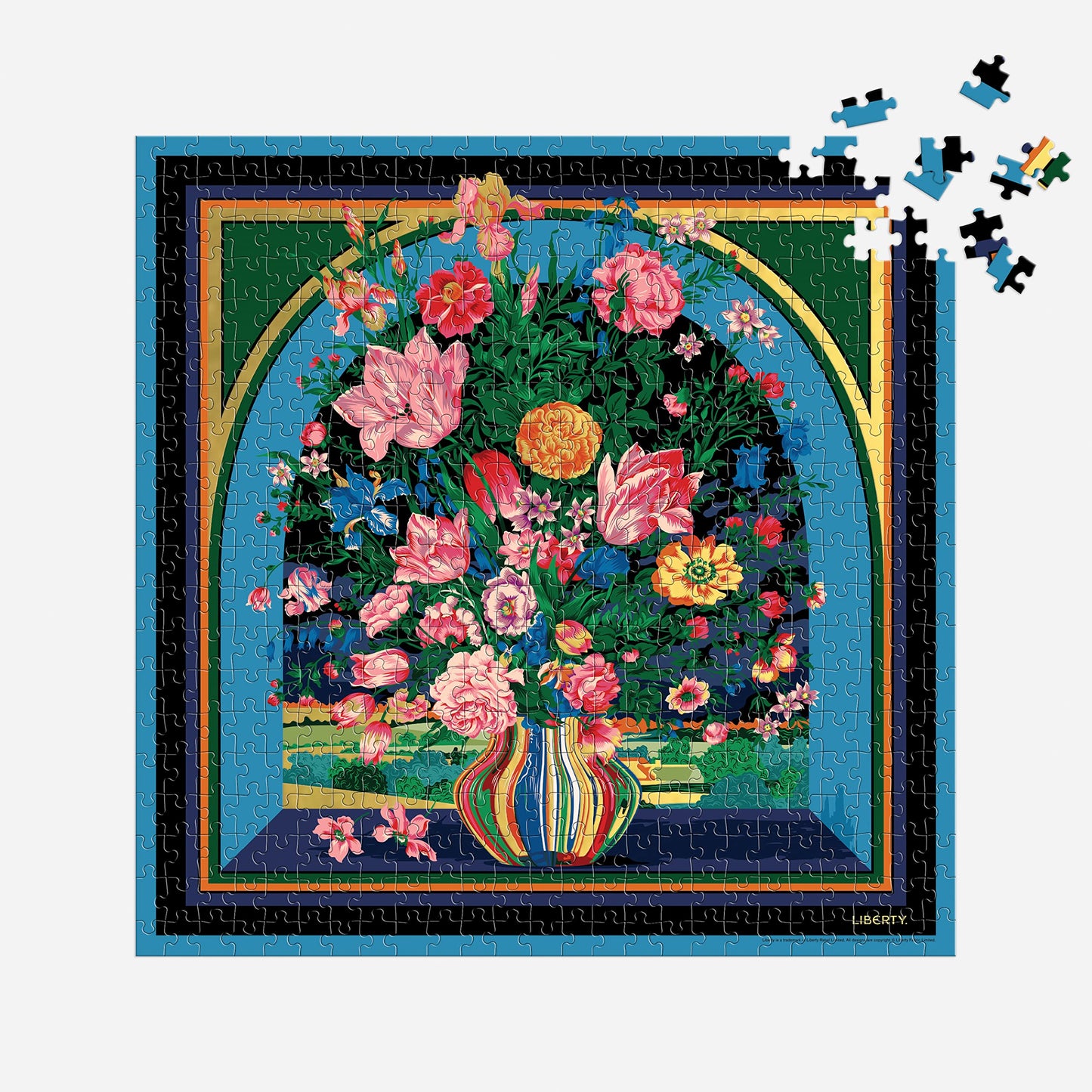 Galison Liberty Vista – 500 Piece Book Puzzle with Iconic Botanical Liberty Heirloom Print Artwork Packaged in Magnetic Keepsake Book Sized Box