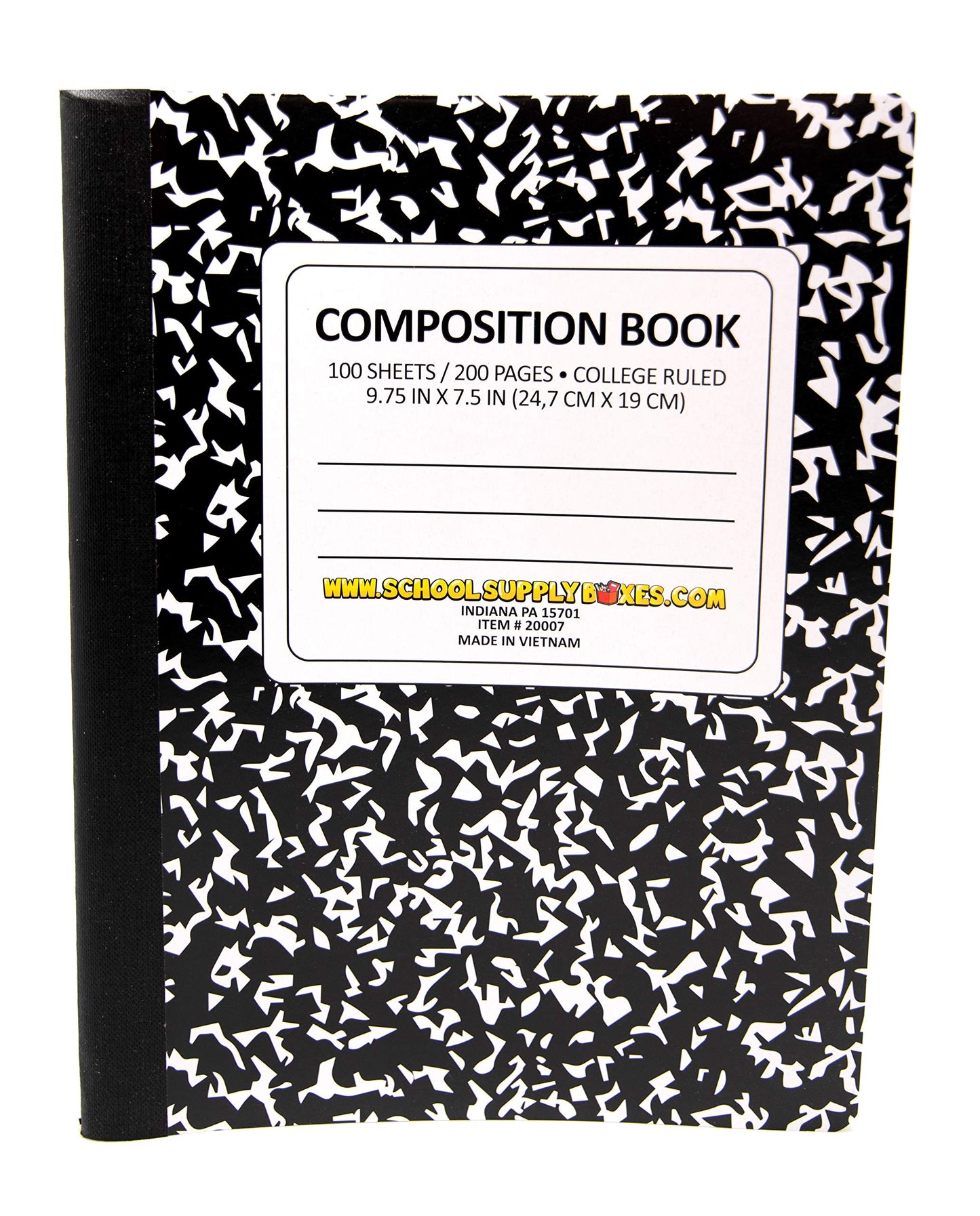 100 Sheet Composition Notebooks - School Supply Boxes - 5 College Ruled Writing Notebooks - 1 Black, 1 Red, 1 Green, 1 Blue, and 1 Yellow (College Ruled)