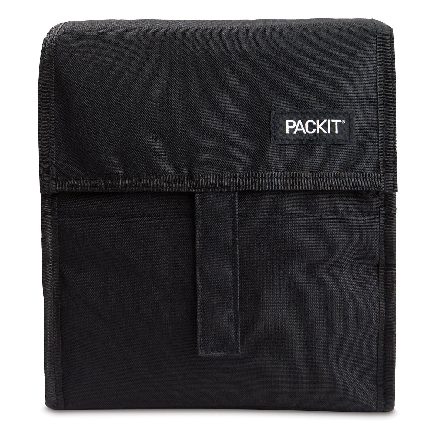 PackIt Freezable Lunch Bag, Black, Built with EcoFreeze Technology, Foldable, Reusable, Zip and Fold Closure with Buckle Handle, Perfect for School and Office Lunches
