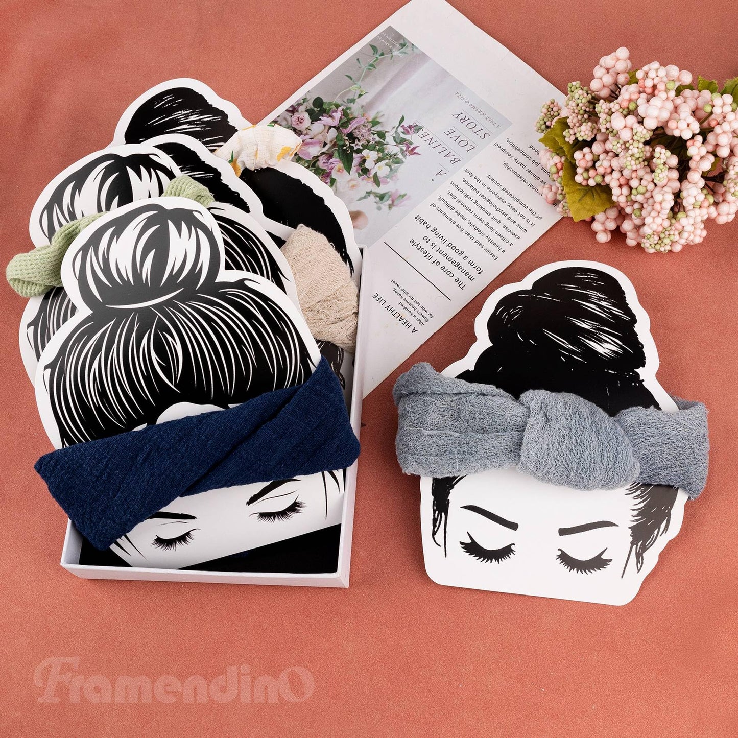 Framendino, 50 Pack Cardboard Headband Display Cards for Selling Bracelet Necklace Ear Warmers Hats Scrunchies Sewing Crochet Knitting