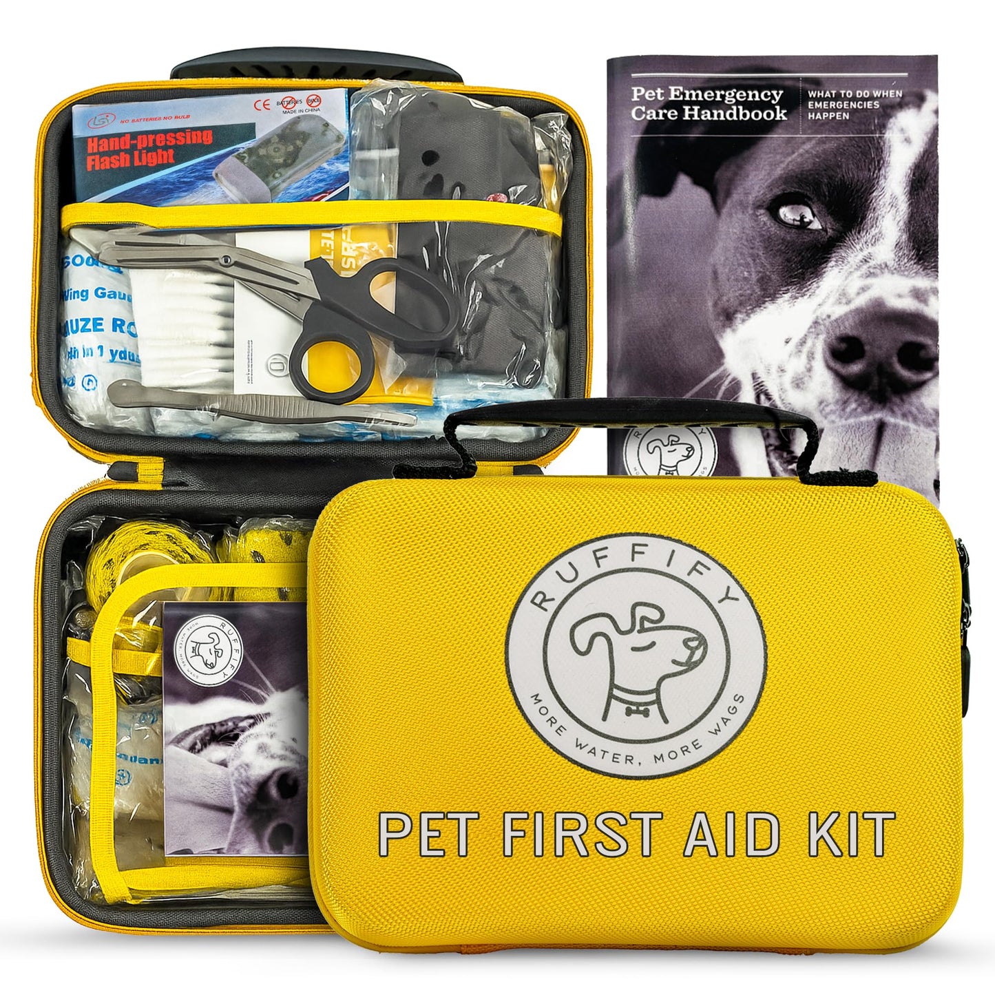 Ruffify Dog and Cat First Aid Kit – Vet Approved, 74 Essential Items Pet Emergency Kit Accessories for Car, Travel, Hunting, Hiking & Camping Gear with Mini Pouch for Home, Office & Outdoor Adventures