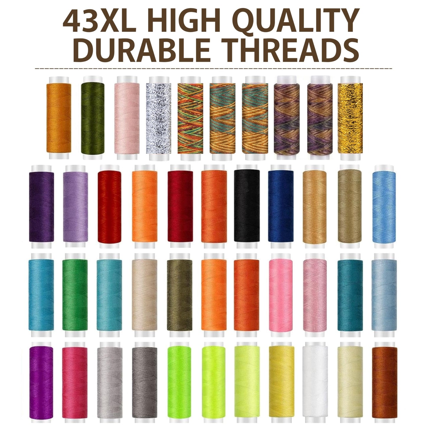 HOUSEEIGHT Sewing Kit - Over 200 Pcs Needle and Thread Kit Includes 43 Strong Threads,30 XL Needles, Sewing Kits for Adults for Emergency & Home Mini Sewing Kit for Beginners