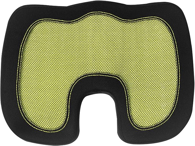 FH Group Universal Fit Memory Foam Seat Cushion for Anywhere - Tailbone Cushion - Coccyx Cushion for Car, Work, and Home Yellow