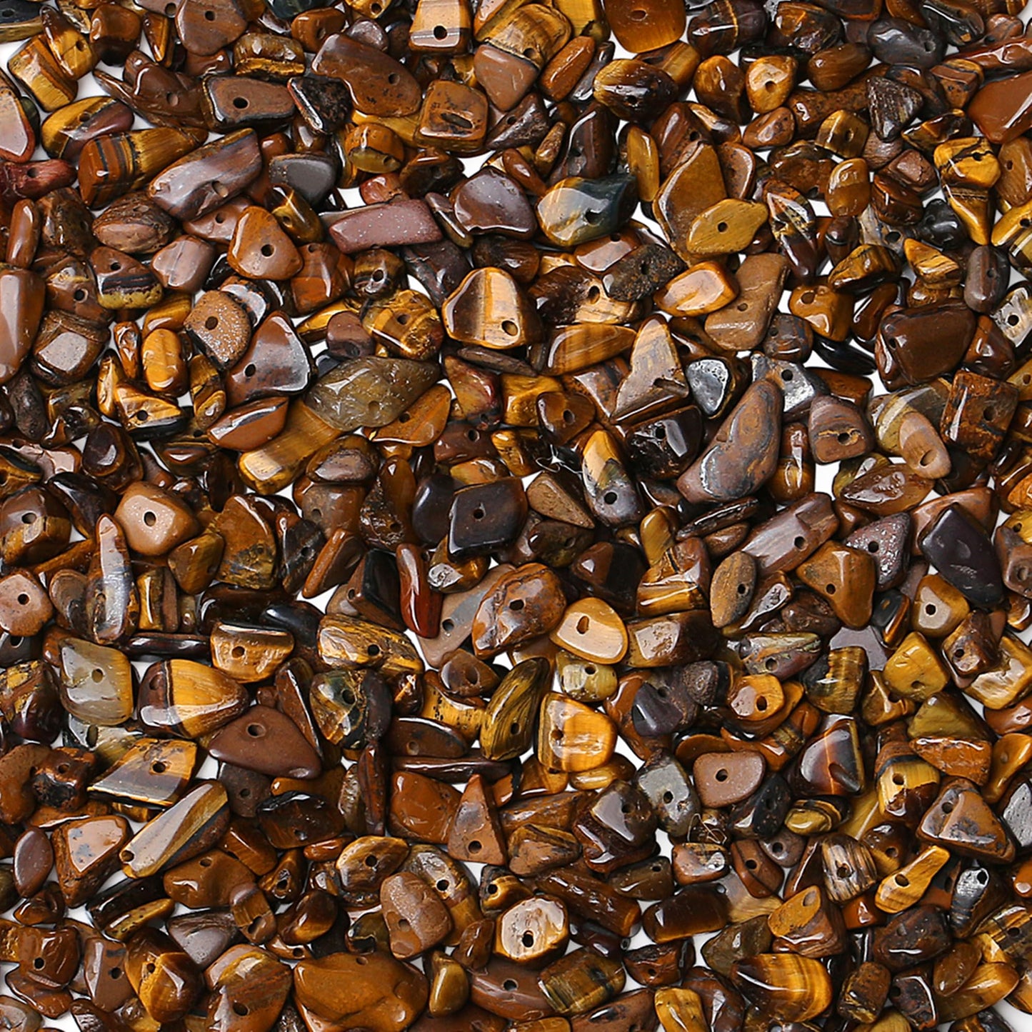 ZHIYUXI 400pcs Tiger Eye Beads Crystal 5-8mm Beads Gemstones for Bracelet Making Irregular Tiger Eye Stone Bead for Jewelry Making Craft 2 Strands