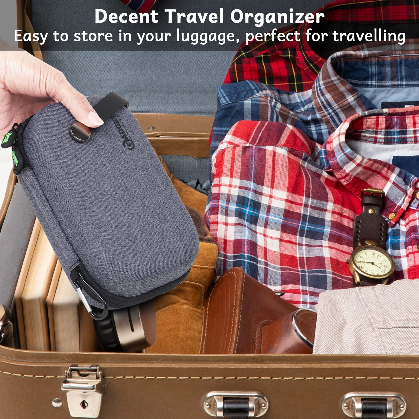 GadgetBite Organiser Portable Pouch For Electronic Accessories Usb Cables, Power Bank, Battery, Hard Drive, Sd Memory Card, Earphones, Travel Gadgets & Organiser Rugged Travel Friendly (Grey)