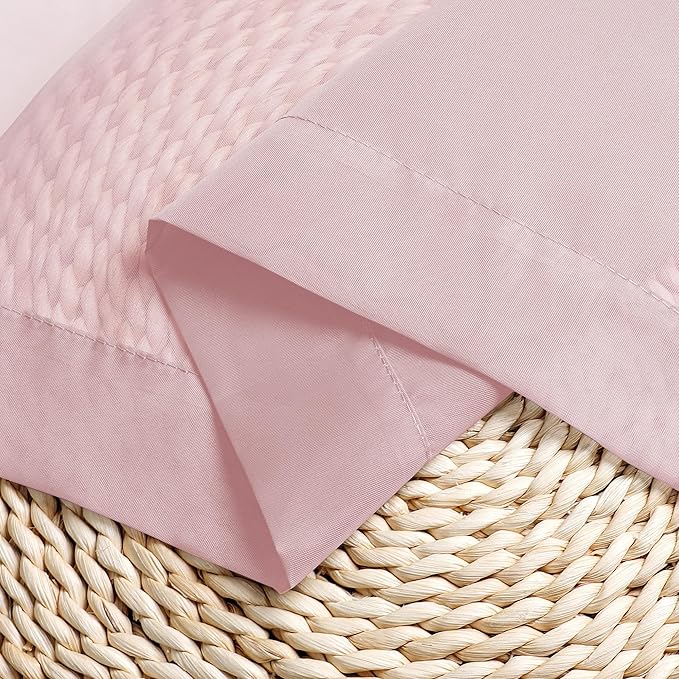 Chyhomenyc Sheer Curtains 24 Inch Length, Small Window Curtains for Bathroom Living Room Basement, Voile Short Rod Pocket Curtain Tiers, 42in Wx 24in L, 2 PCS, Blush Pink