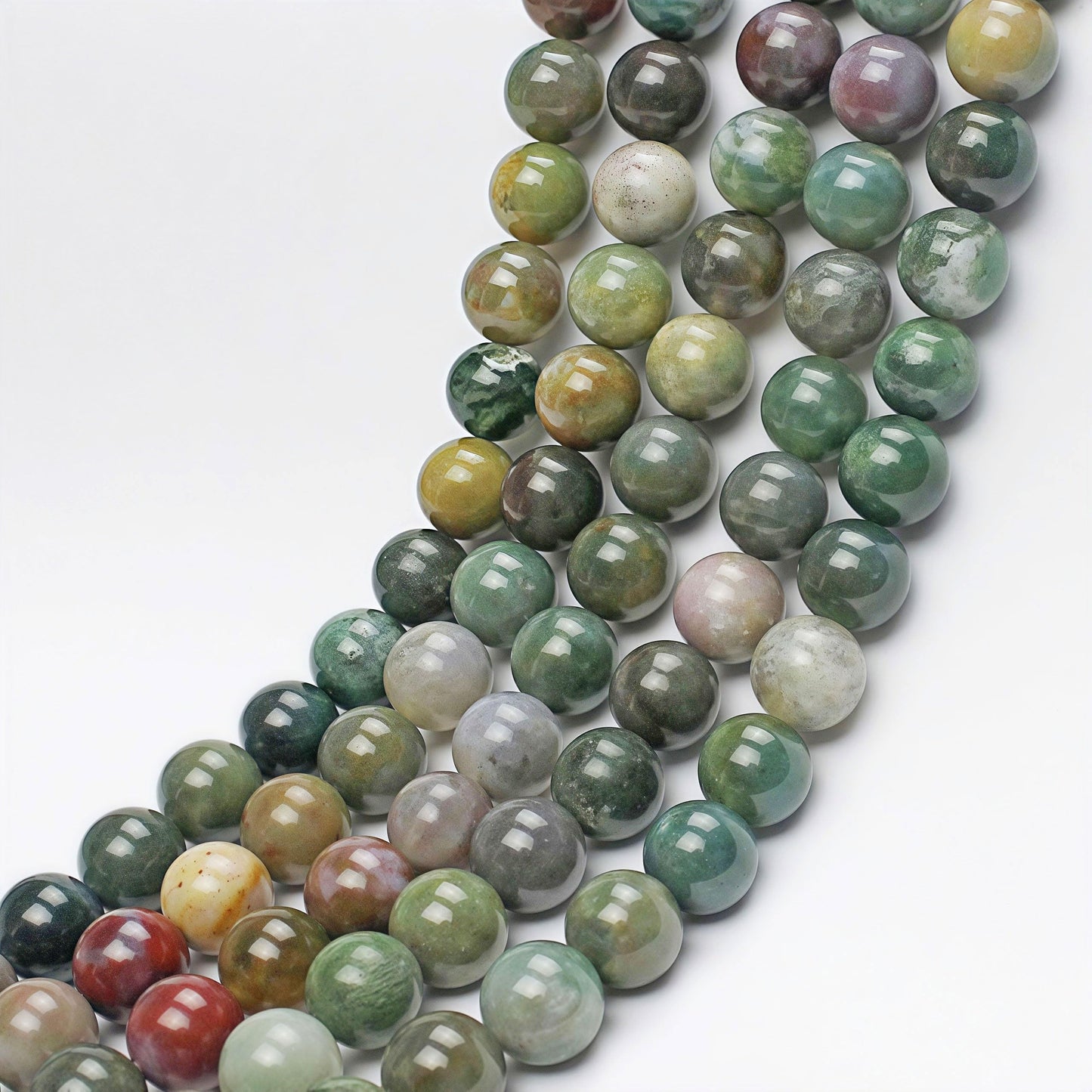 MJDCB AAA Natural Round India Agate Stone Beads Onyx Loose Beads for DIY Necklace Bracelat Jewelry Making Strand 15" (10mm)